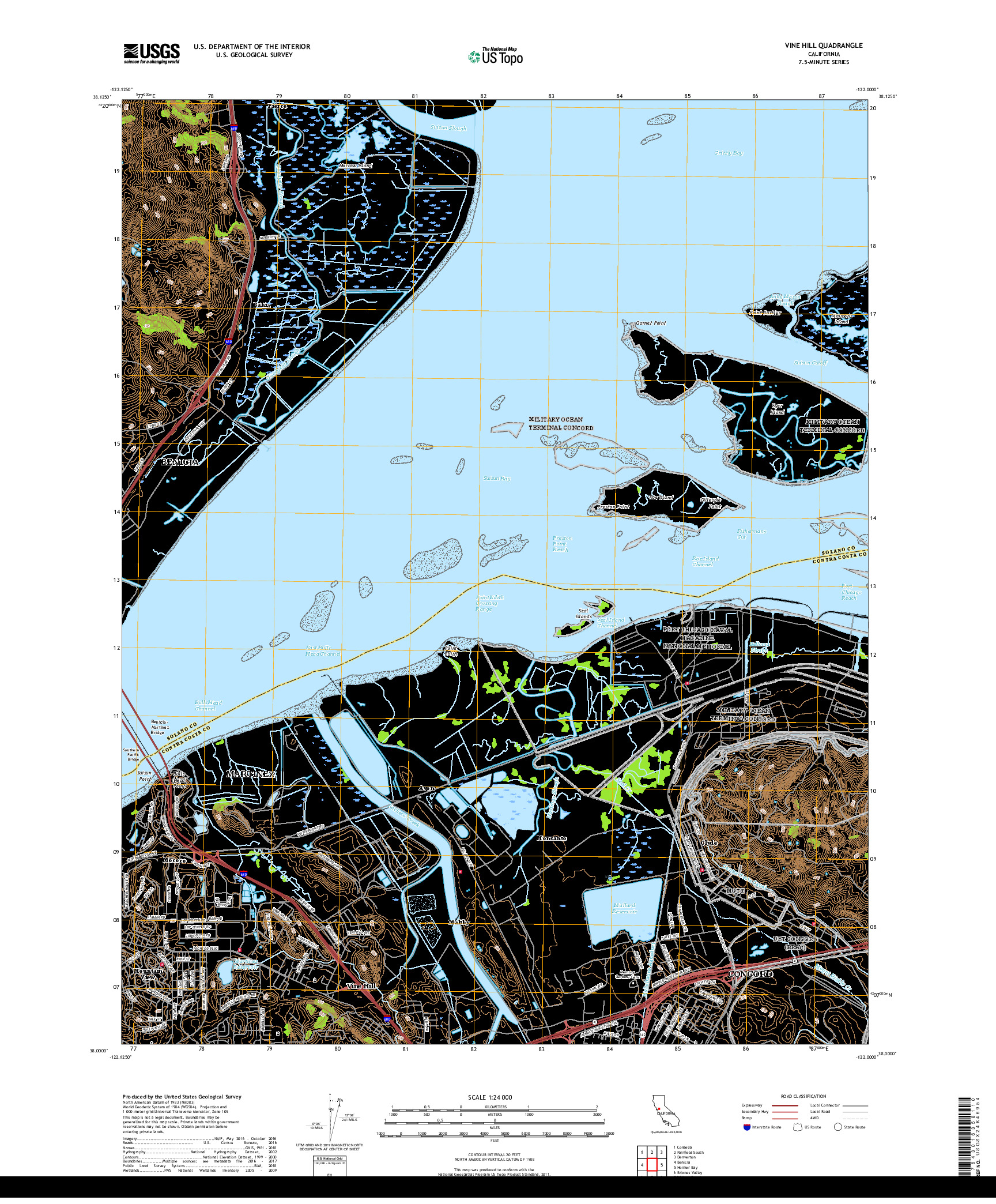 USGS US TOPO 7.5-MINUTE MAP FOR VINE HILL, CA 2018