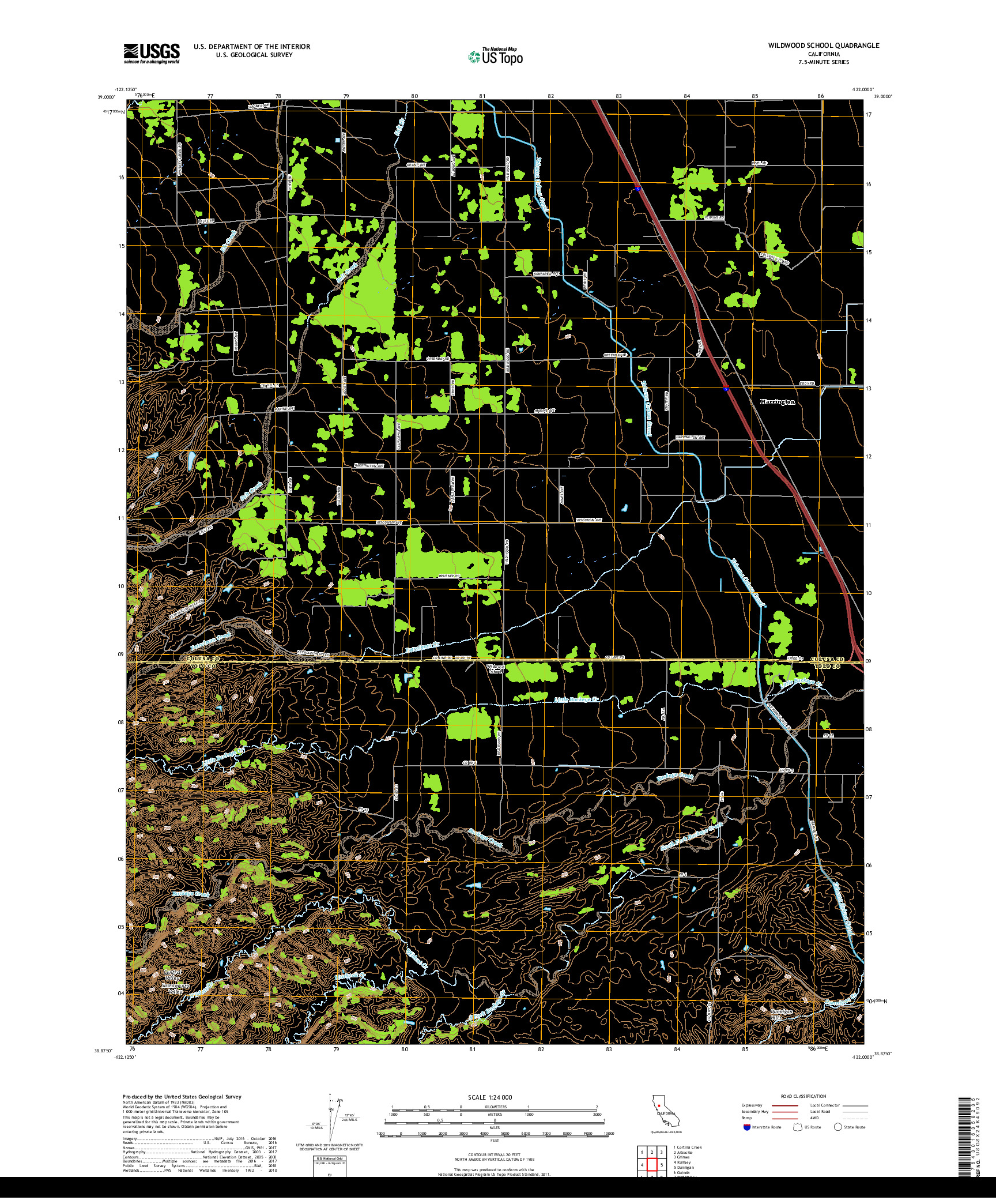USGS US TOPO 7.5-MINUTE MAP FOR WILDWOOD SCHOOL, CA 2018