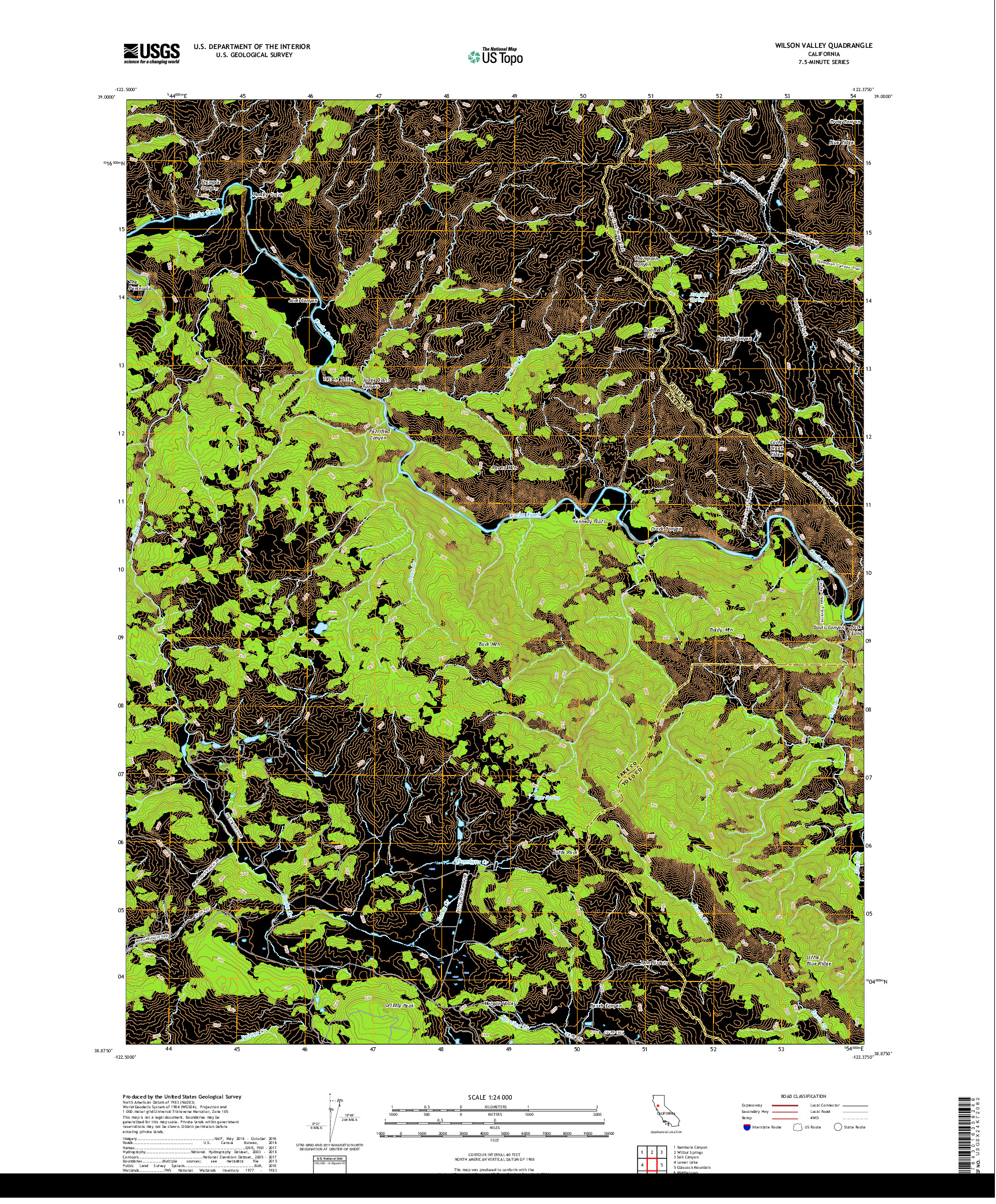 USGS US TOPO 7.5-MINUTE MAP FOR WILSON VALLEY, CA 2018
