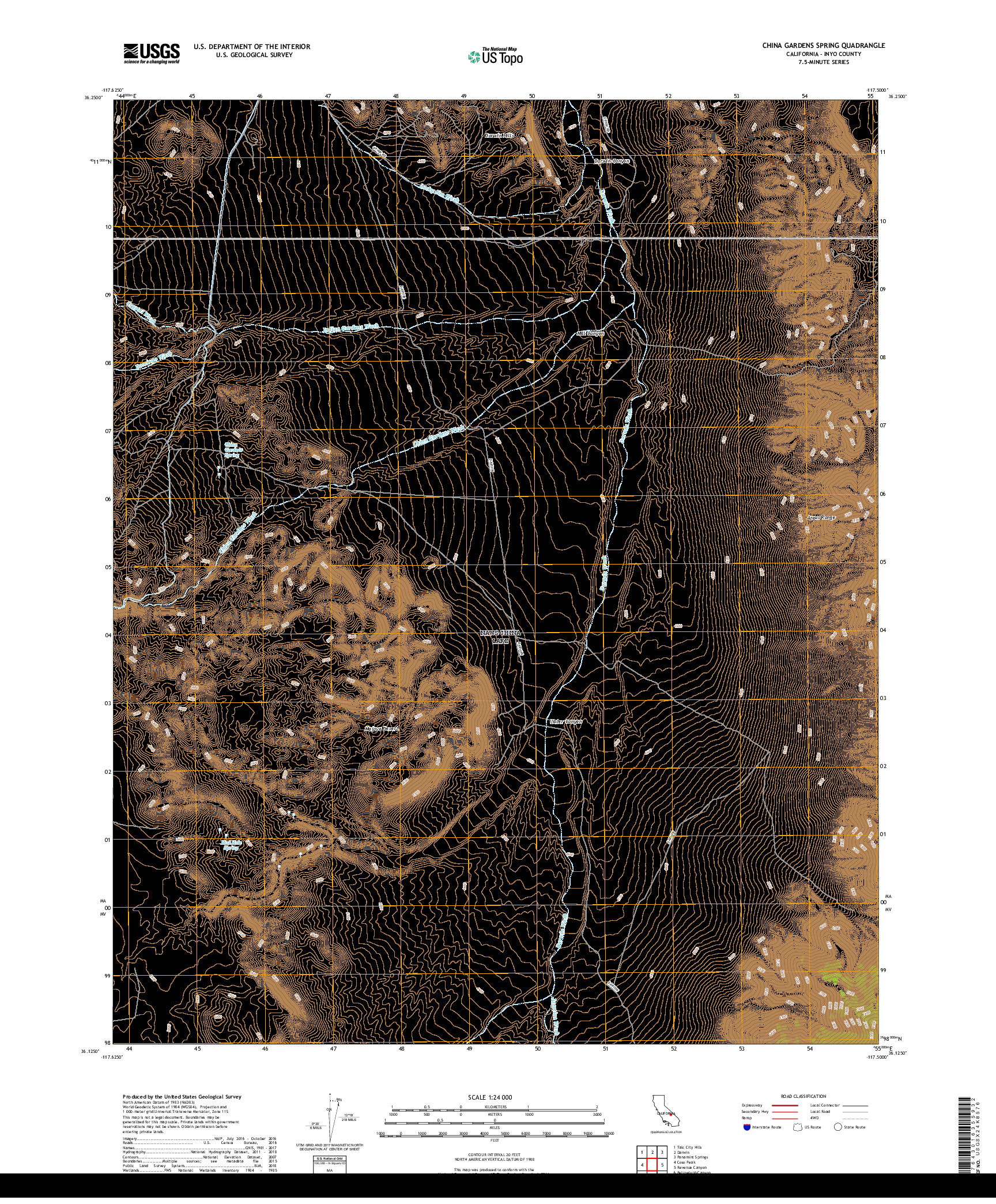 USGS US TOPO 7.5-MINUTE MAP FOR CHINA GARDENS SPRING, CA 2018