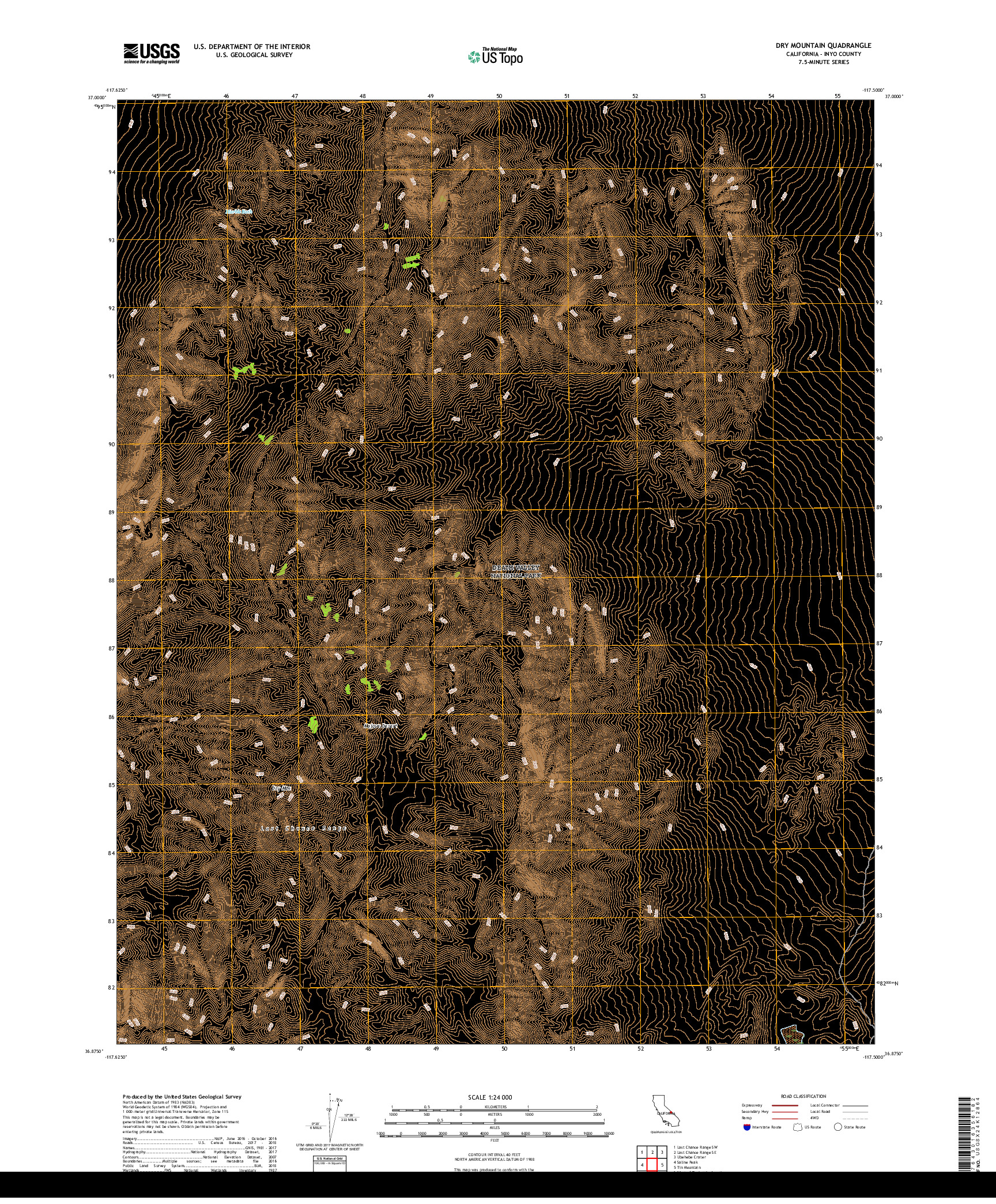 USGS US TOPO 7.5-MINUTE MAP FOR DRY MOUNTAIN, CA 2018