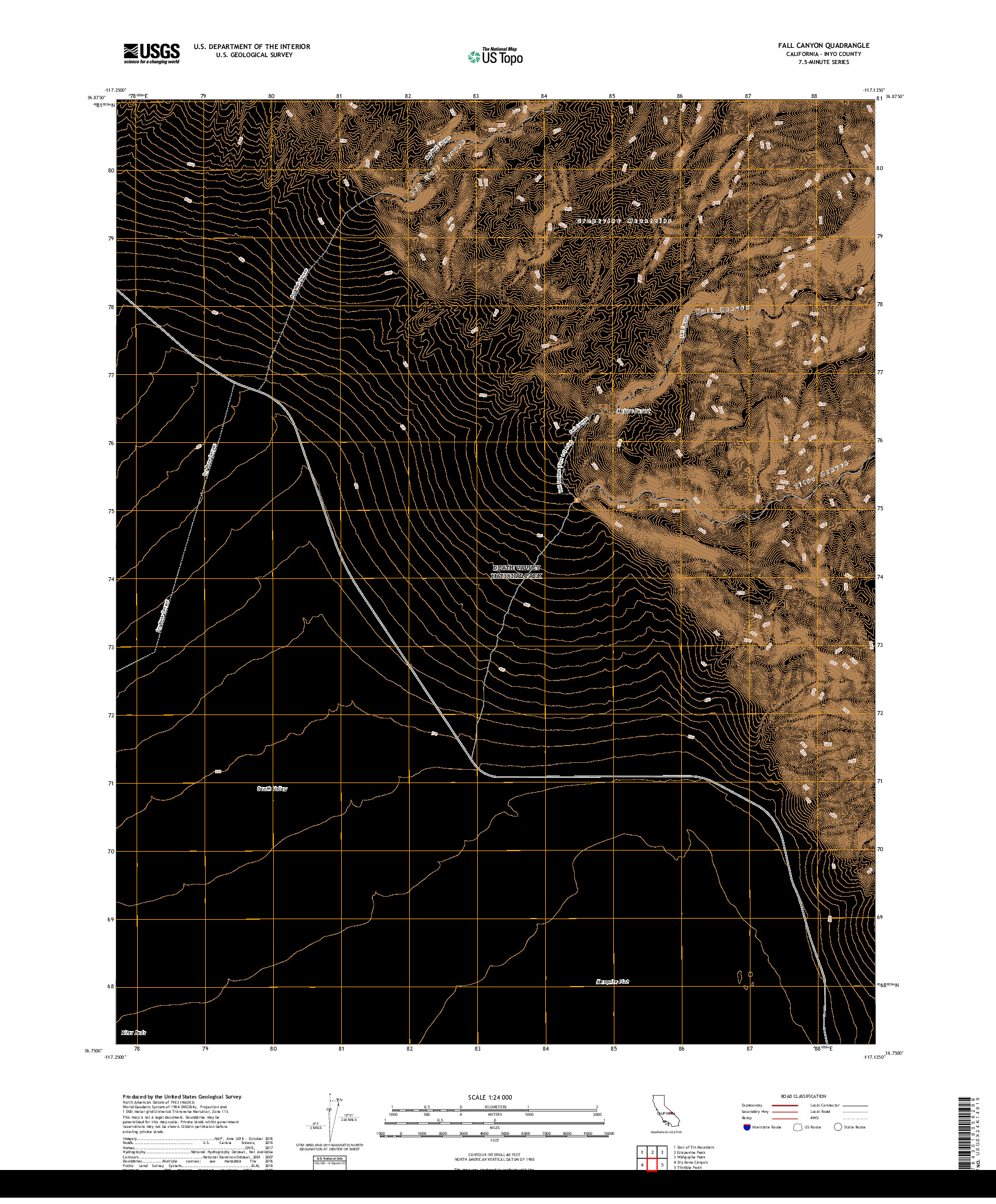 USGS US TOPO 7.5-MINUTE MAP FOR FALL CANYON, CA 2018