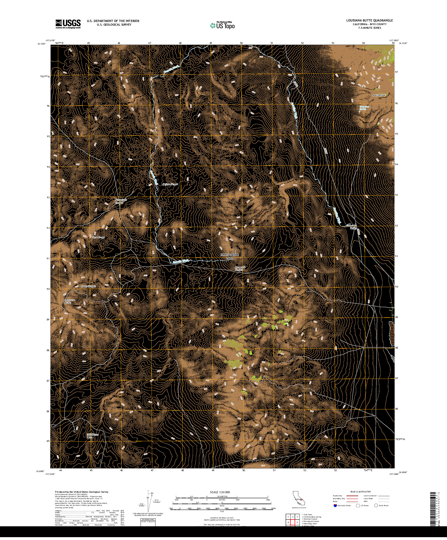 USGS US TOPO 7.5-MINUTE MAP FOR LOUISIANA BUTTE, CA 2018