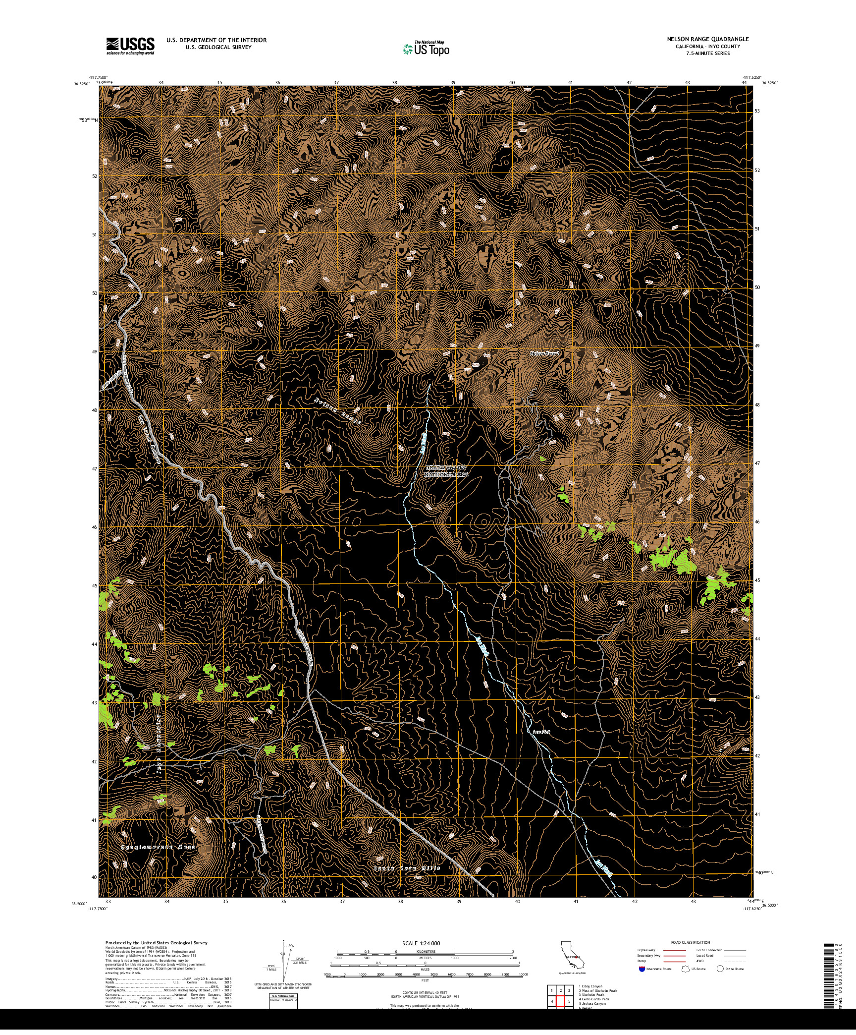 USGS US TOPO 7.5-MINUTE MAP FOR NELSON RANGE, CA 2018