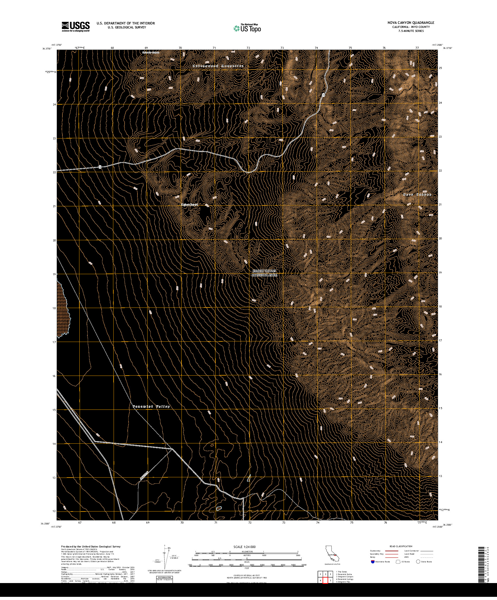 USGS US TOPO 7.5-MINUTE MAP FOR NOVA CANYON, CA 2018