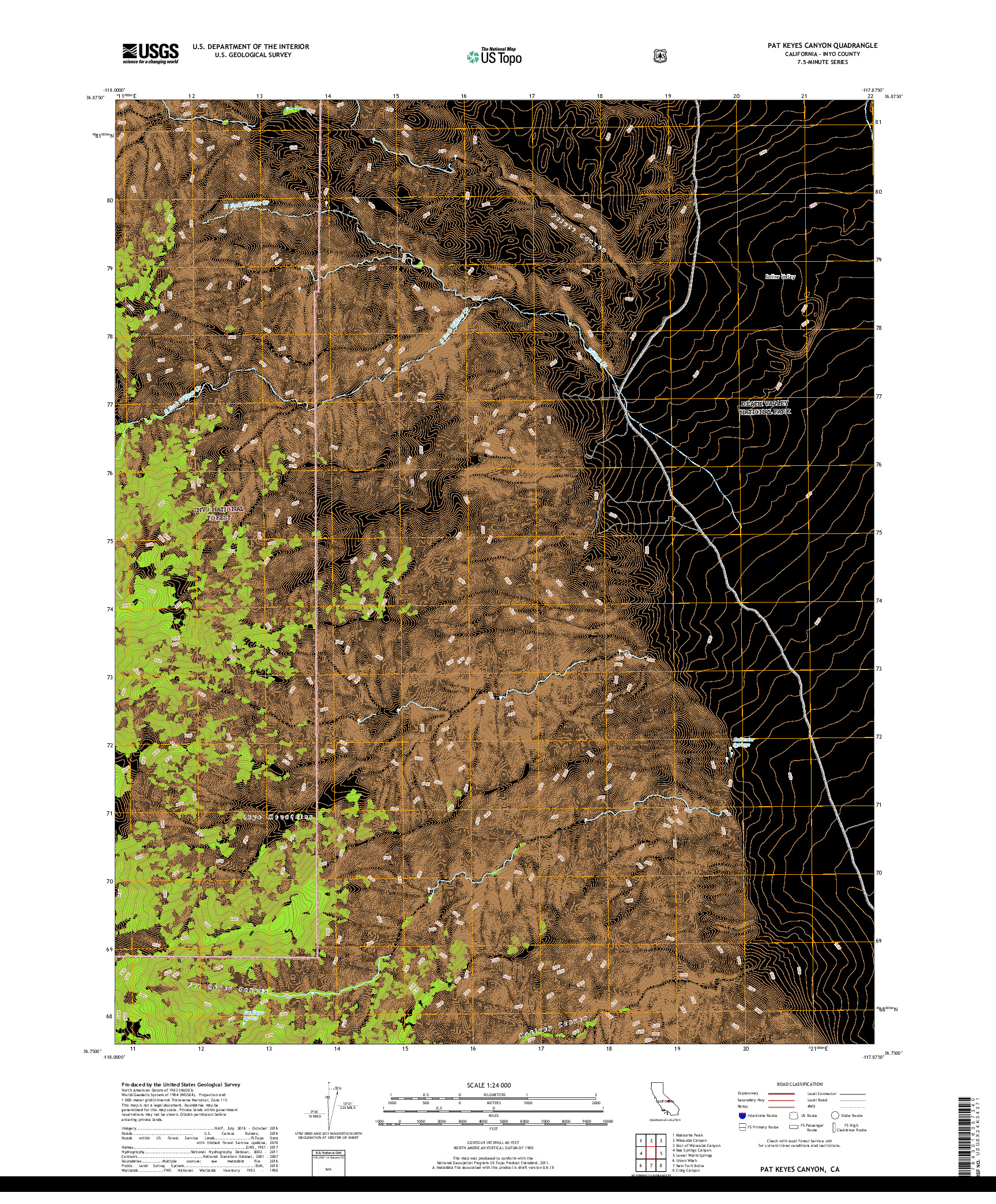 USGS US TOPO 7.5-MINUTE MAP FOR PAT KEYES CANYON, CA 2018