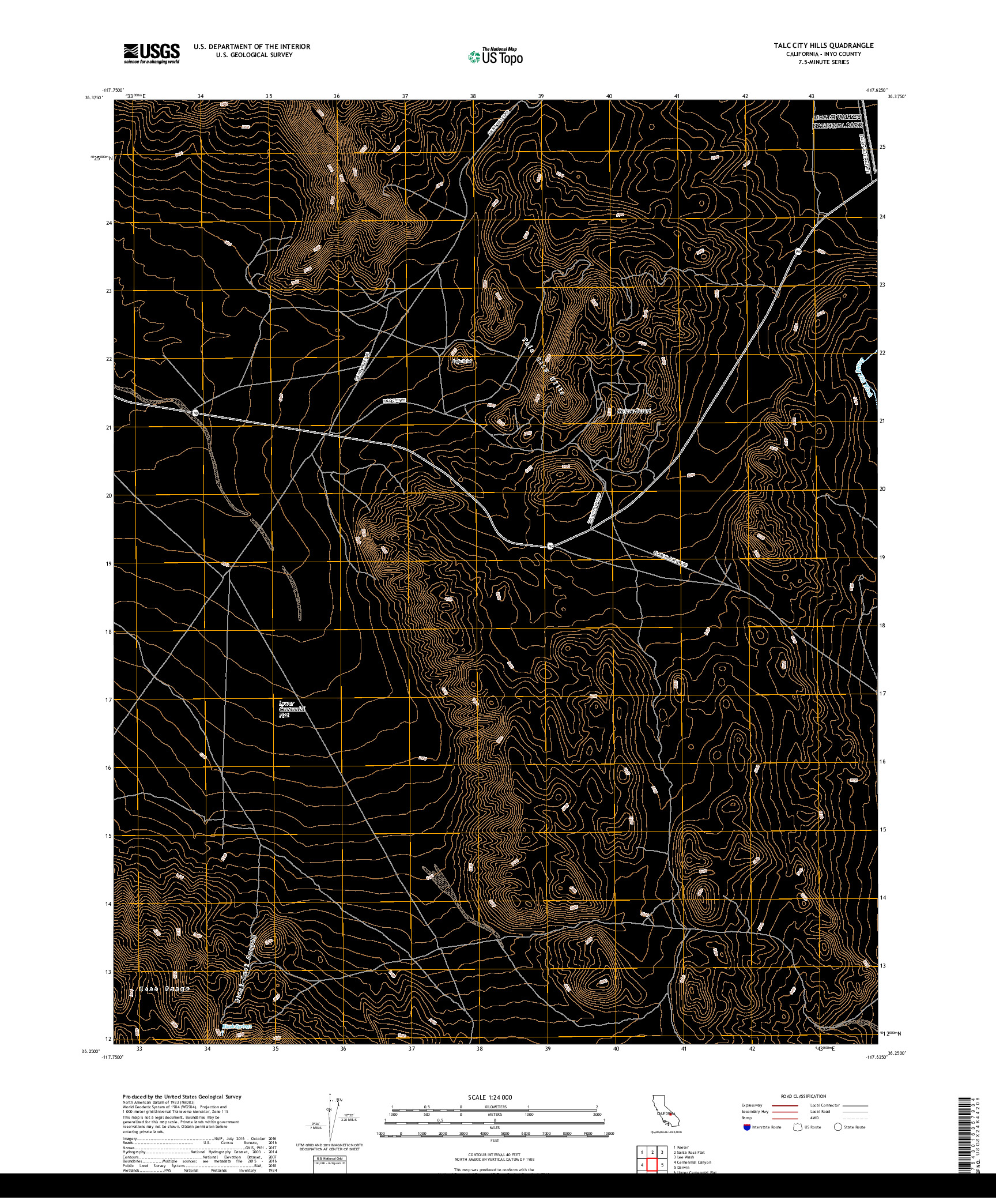 USGS US TOPO 7.5-MINUTE MAP FOR TALC CITY HILLS, CA 2018