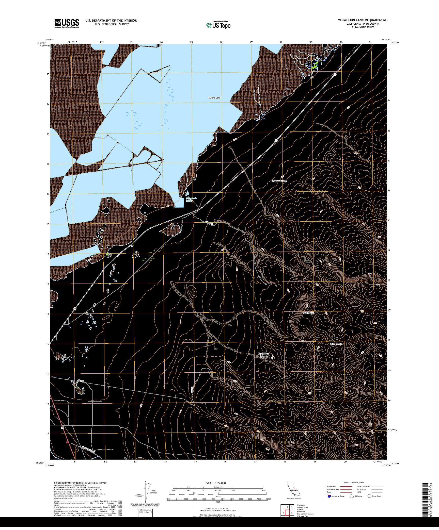 USGS US TOPO 7.5-MINUTE MAP FOR VERMILLION CANYON, CA 2018