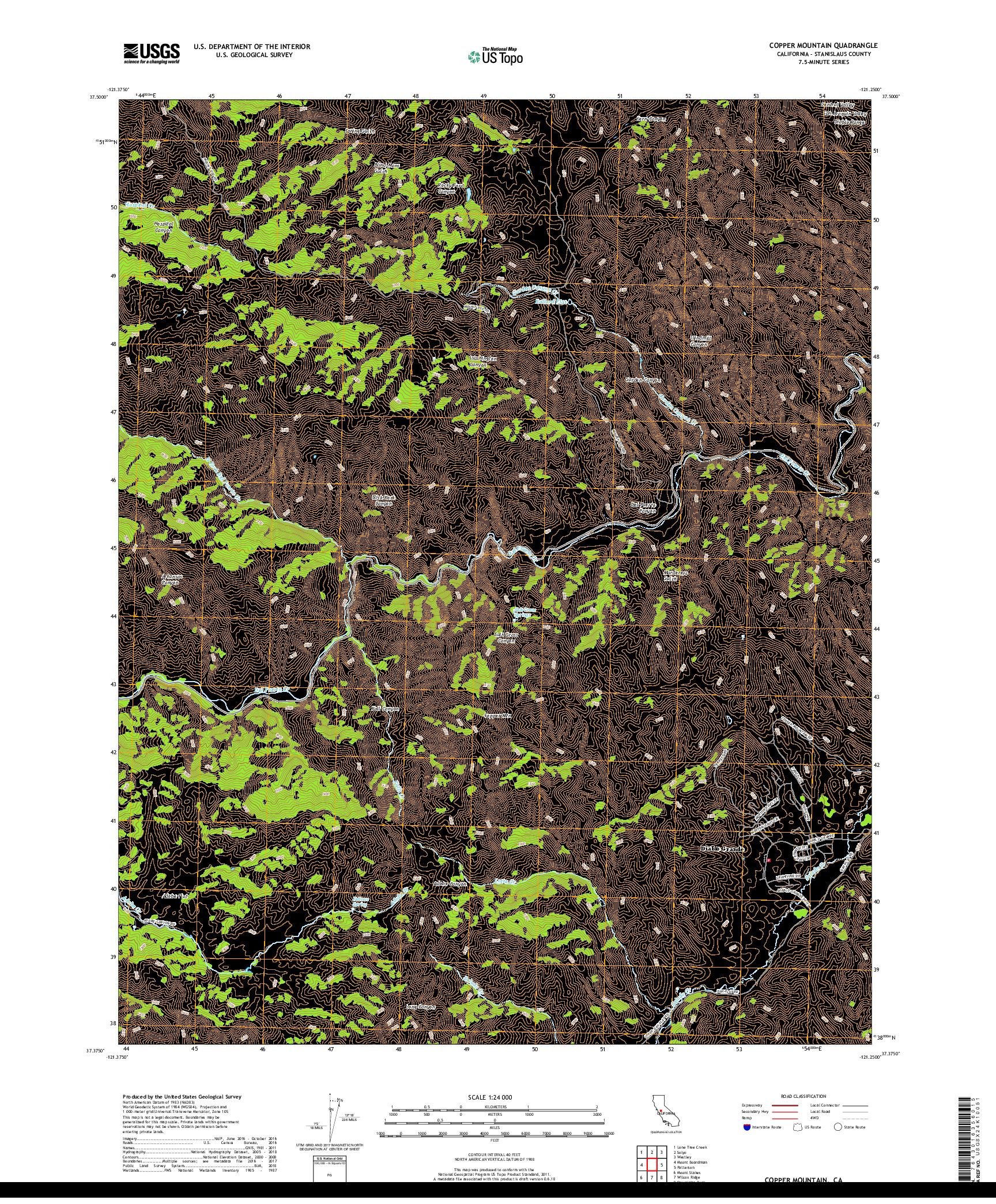 USGS US TOPO 7.5-MINUTE MAP FOR COPPER MOUNTAIN, CA 2018