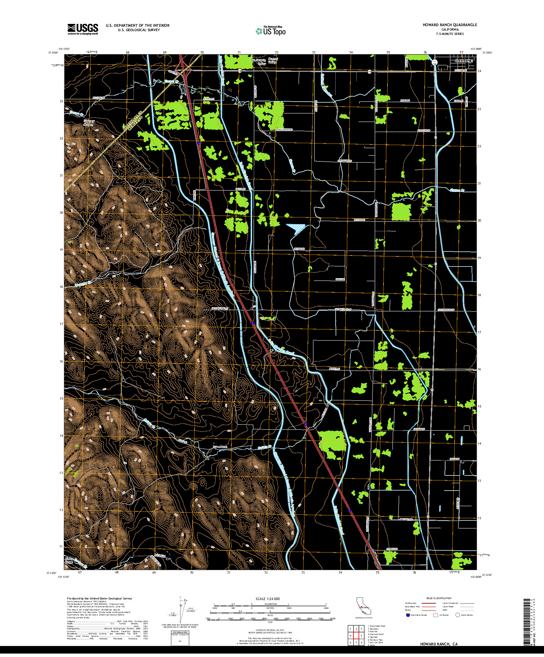 USGS US TOPO 7.5-MINUTE MAP FOR HOWARD RANCH, CA 2018