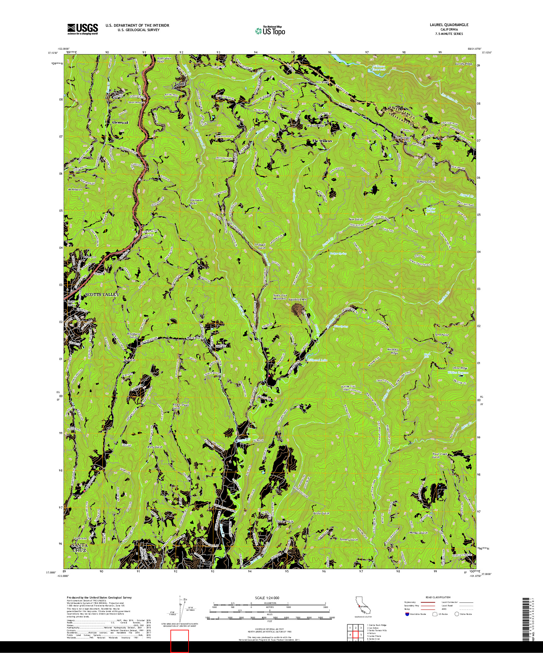 USGS US TOPO 7.5-MINUTE MAP FOR LAUREL, CA 2018