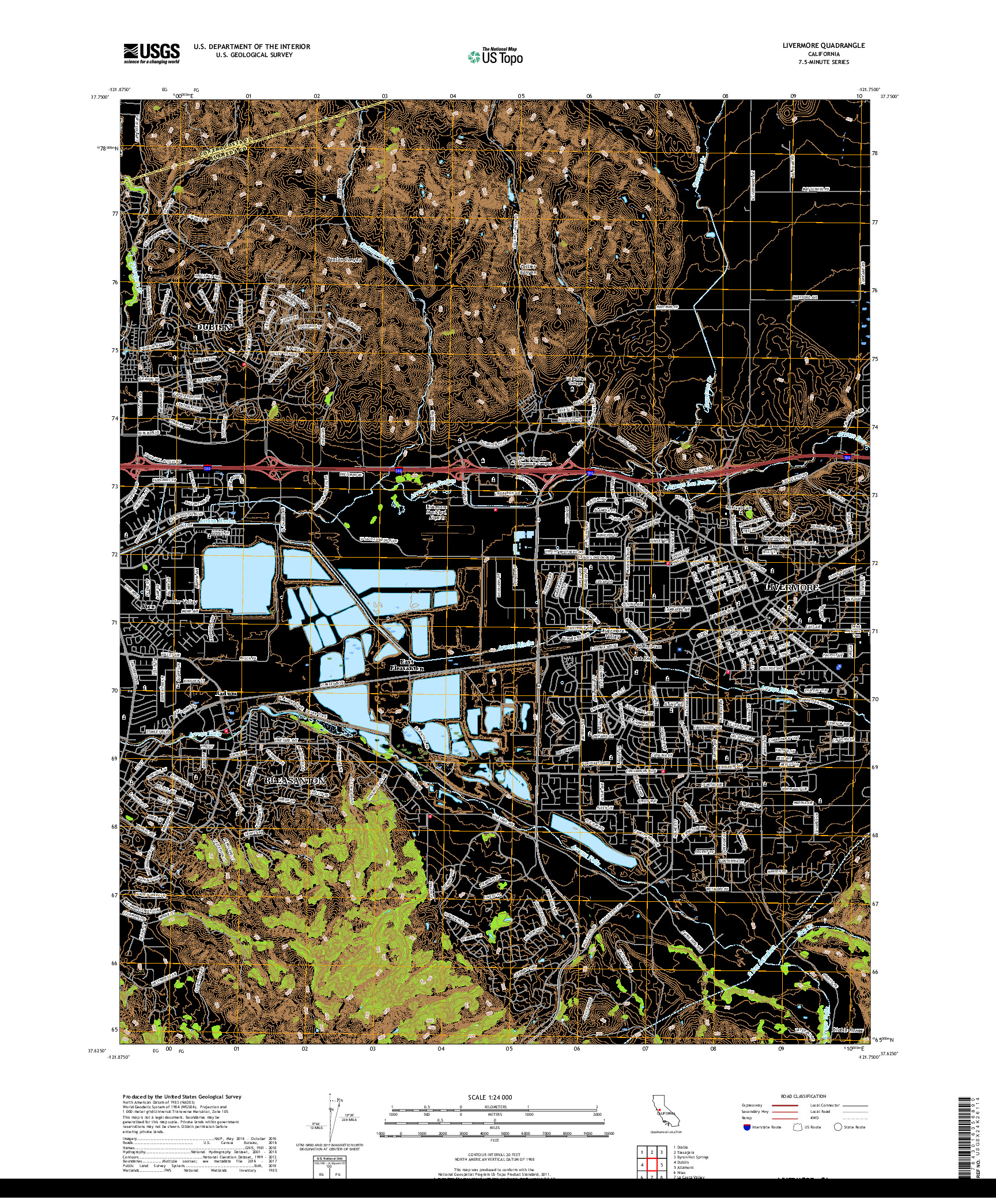 USGS US TOPO 7.5-MINUTE MAP FOR LIVERMORE, CA 2018