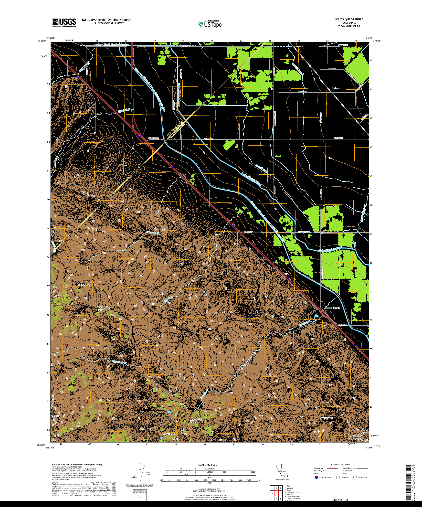 USGS US TOPO 7.5-MINUTE MAP FOR SOLYO, CA 2018