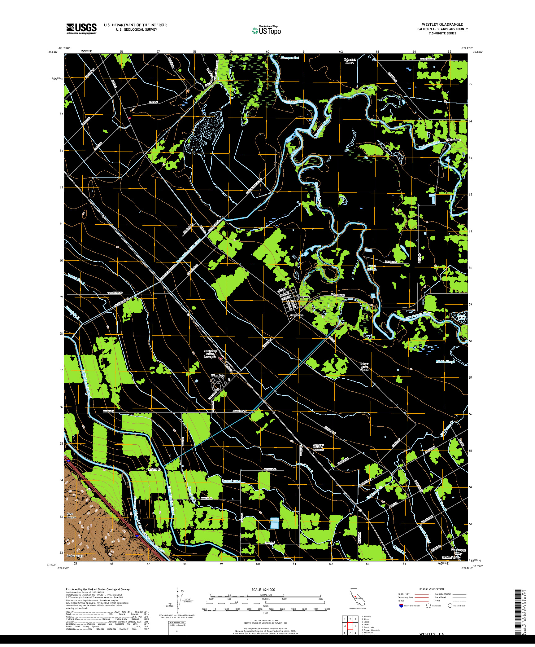 USGS US TOPO 7.5-MINUTE MAP FOR WESTLEY, CA 2018