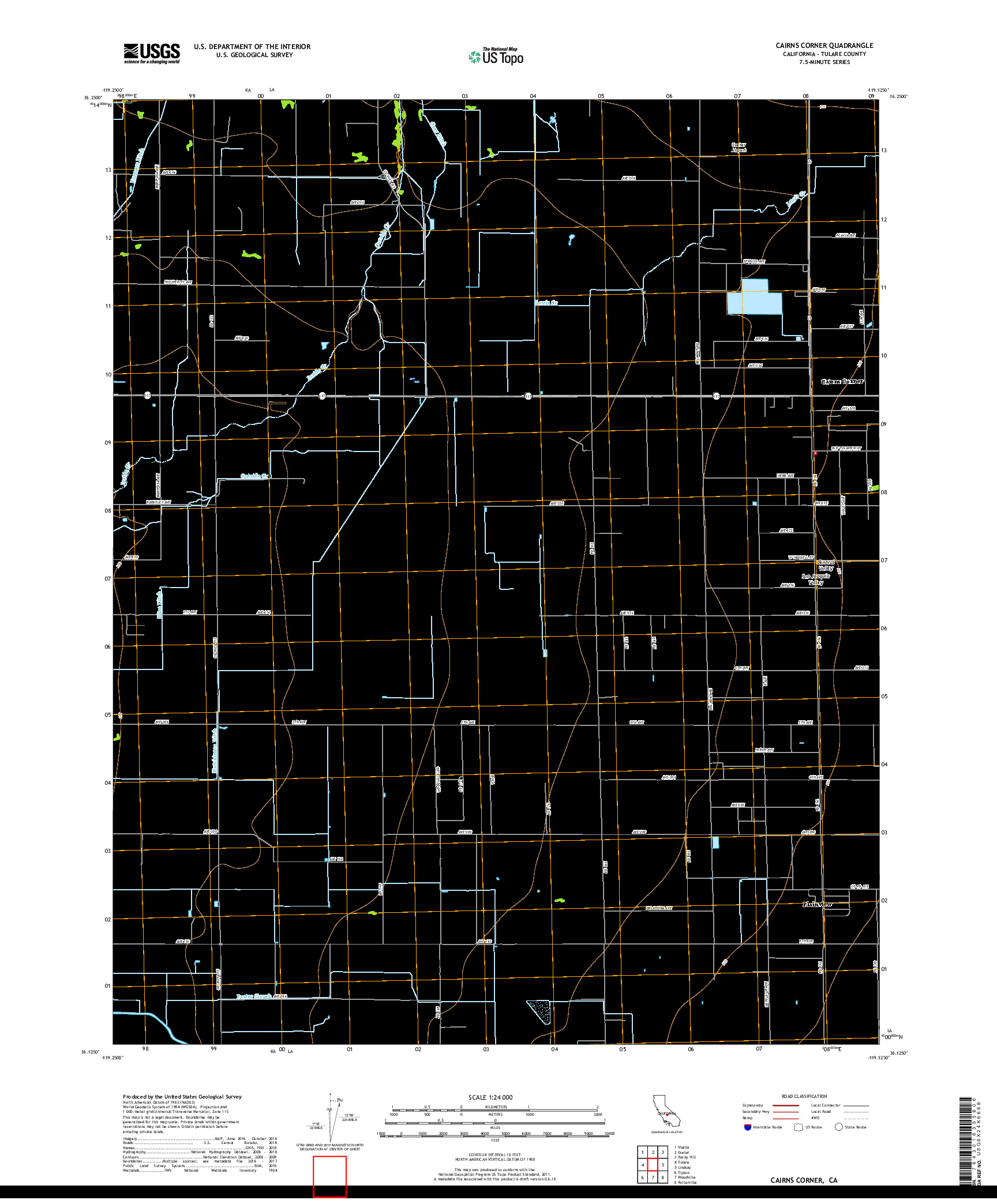 USGS US TOPO 7.5-MINUTE MAP FOR CAIRNS CORNER, CA 2018