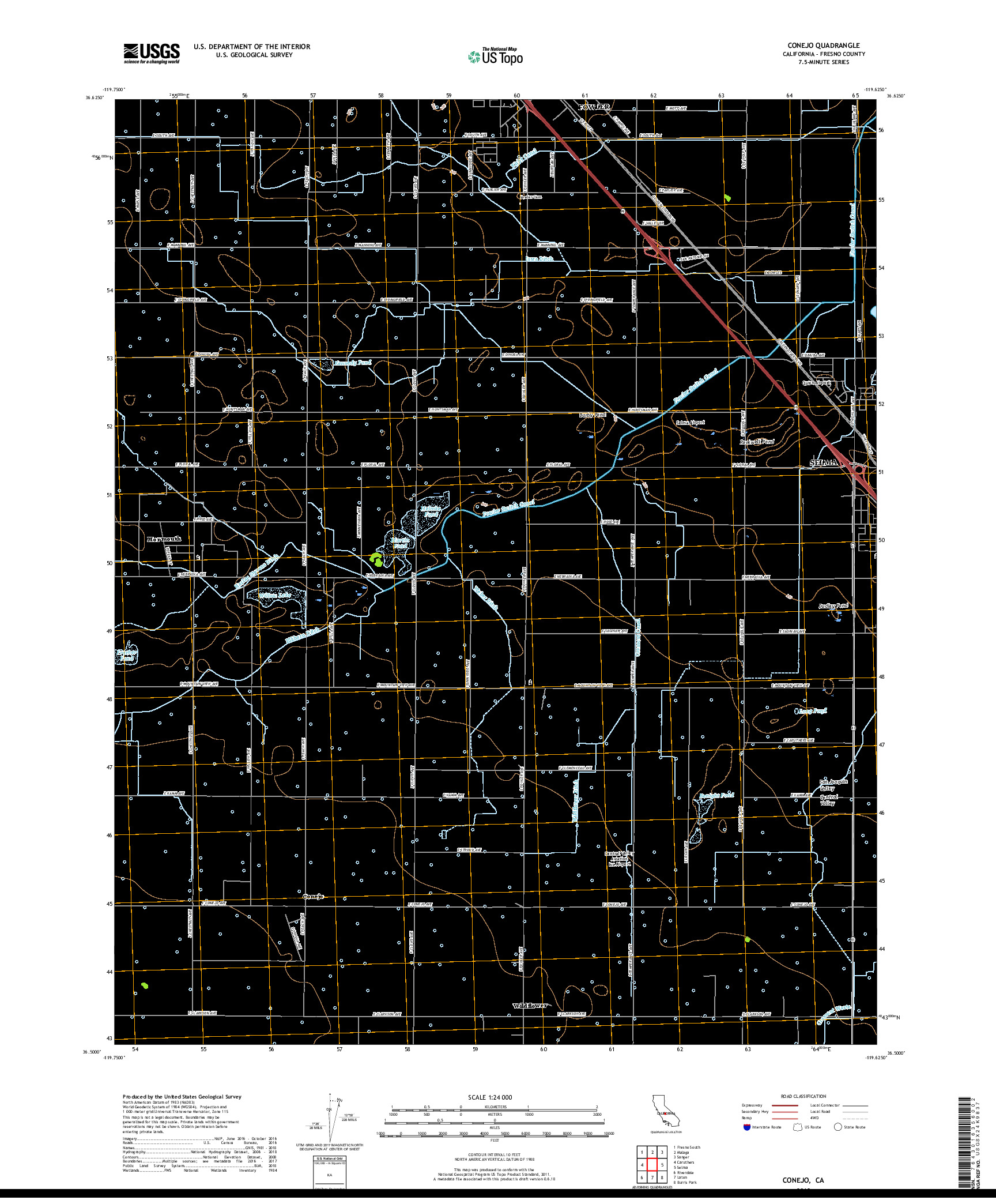 USGS US TOPO 7.5-MINUTE MAP FOR CONEJO, CA 2018