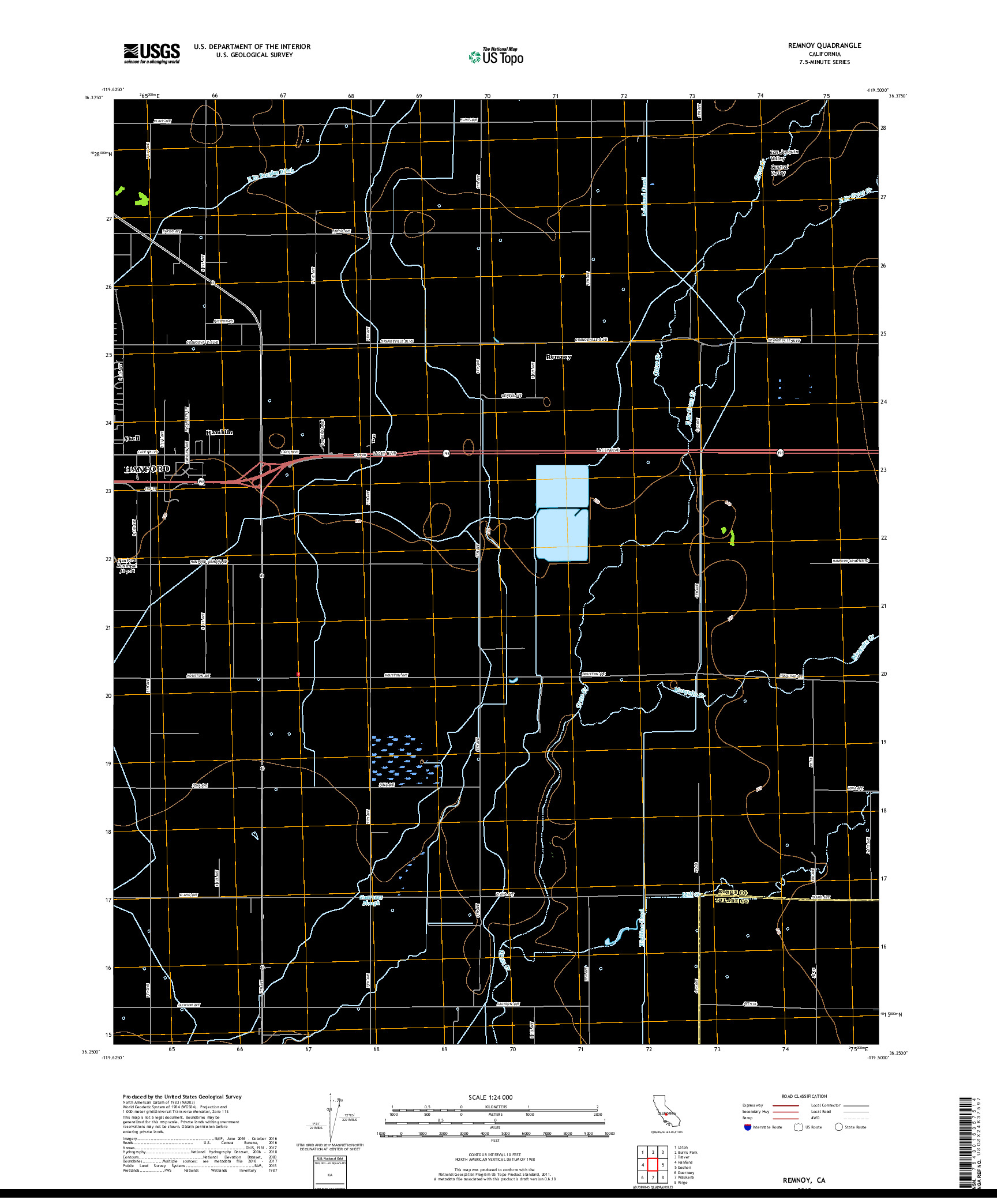 USGS US TOPO 7.5-MINUTE MAP FOR REMNOY, CA 2018