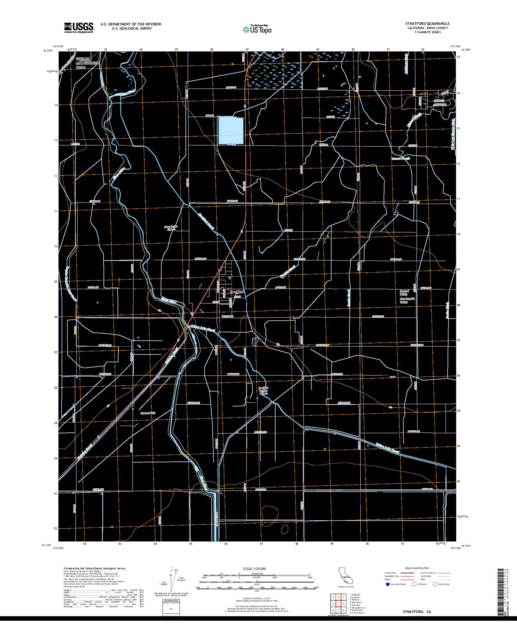 USGS US TOPO 7.5-MINUTE MAP FOR STRATFORD, CA 2018