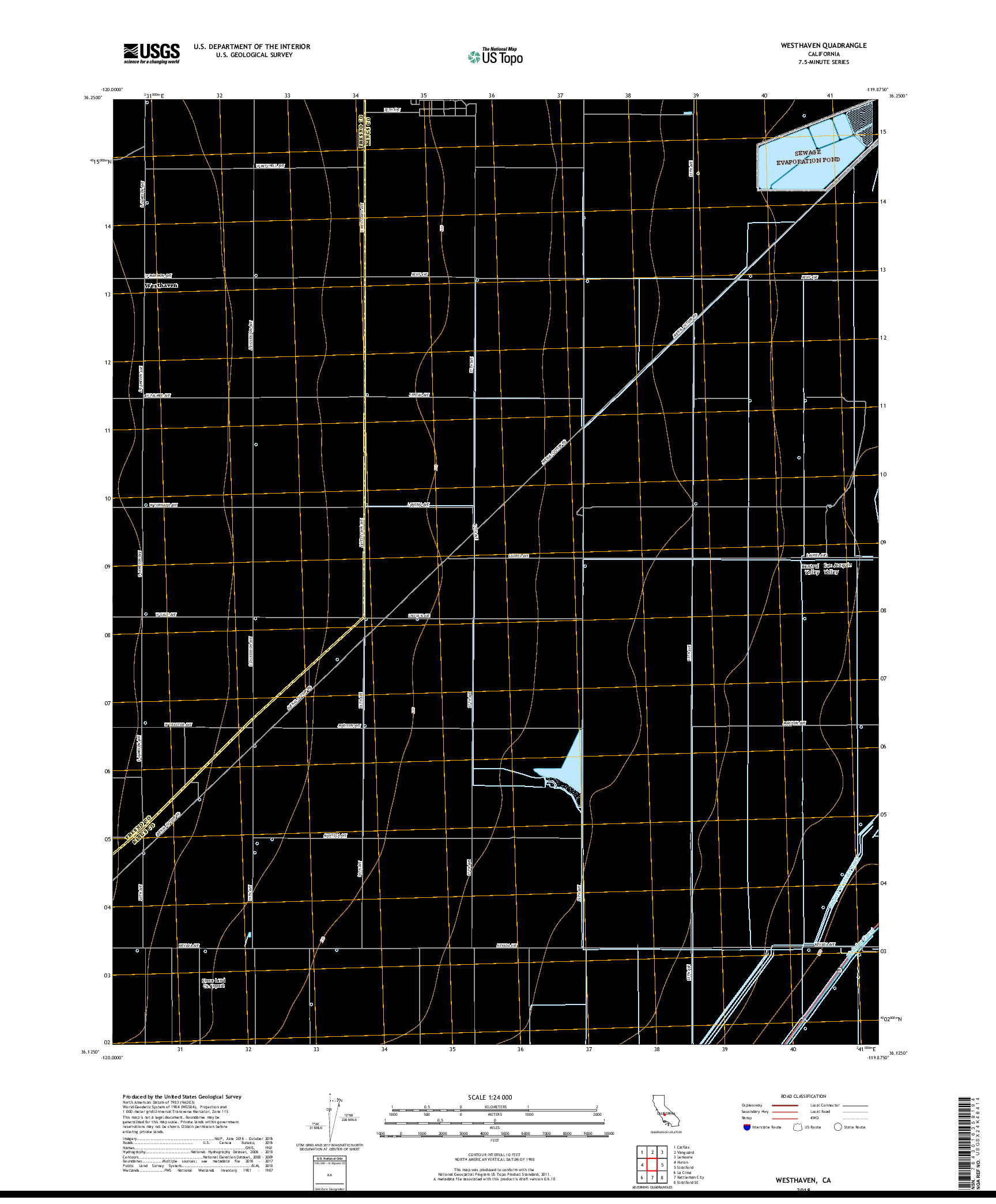 USGS US TOPO 7.5-MINUTE MAP FOR WESTHAVEN, CA 2018