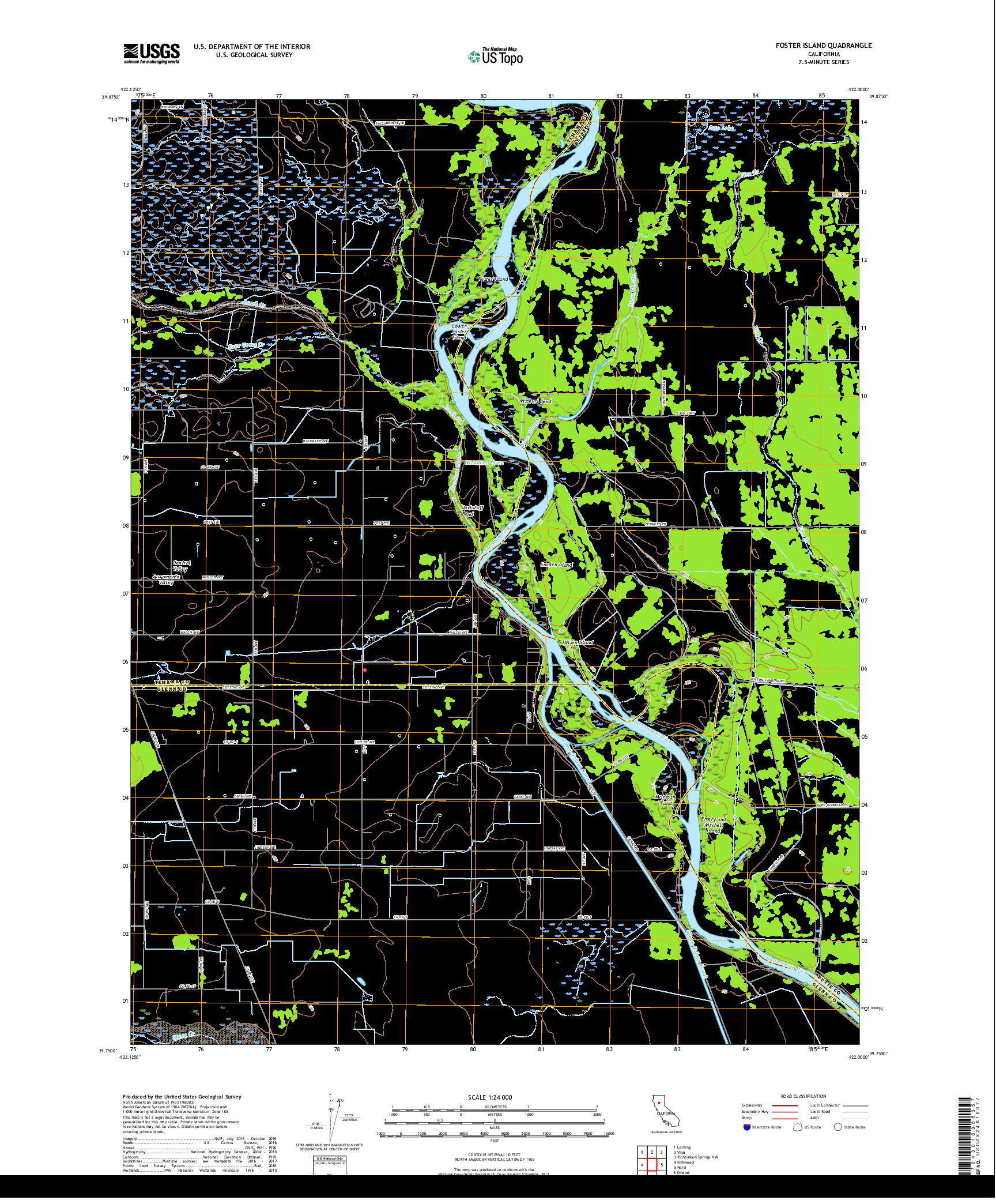 USGS US TOPO 7.5-MINUTE MAP FOR FOSTER ISLAND, CA 2018