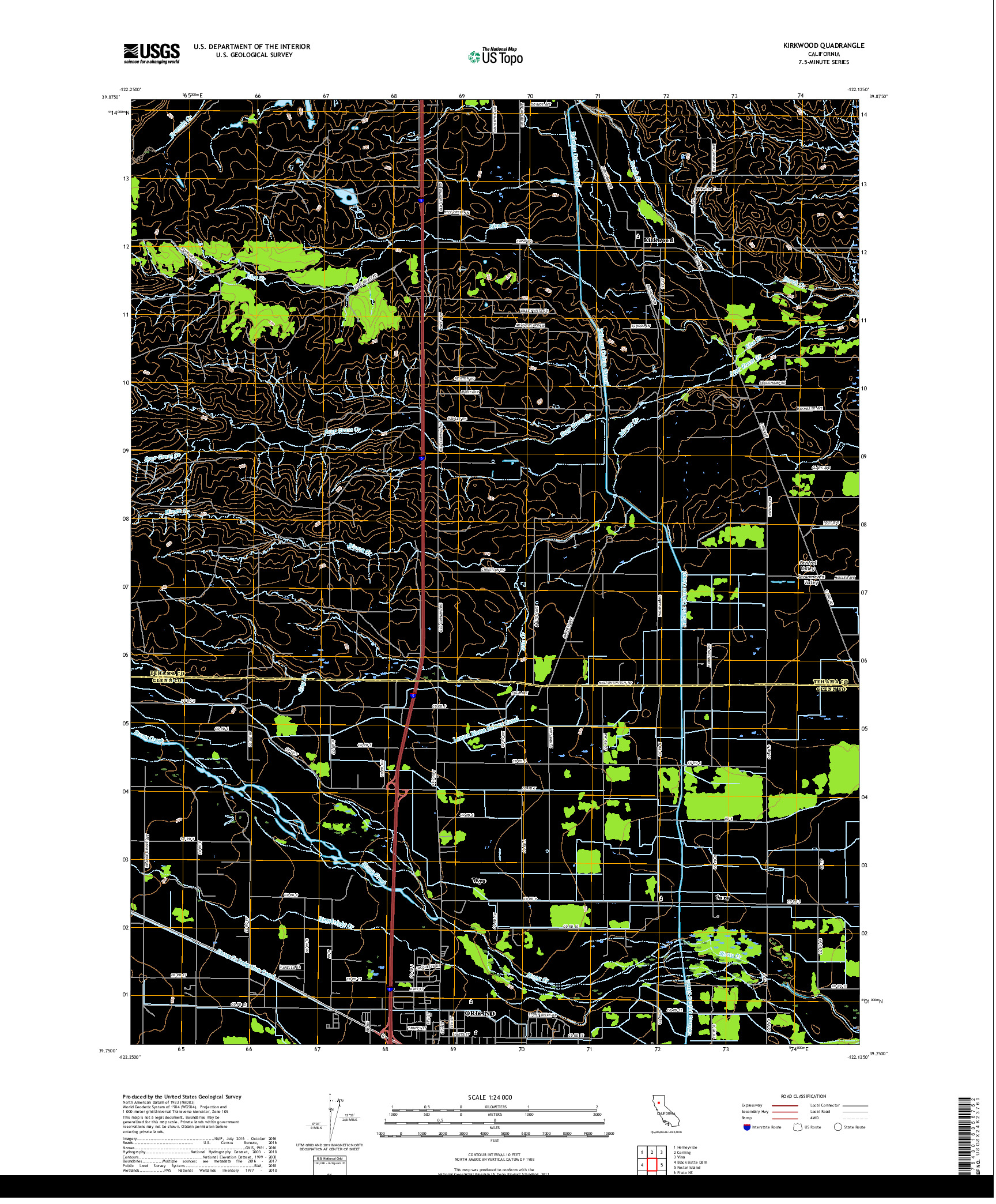 USGS US TOPO 7.5-MINUTE MAP FOR KIRKWOOD, CA 2018