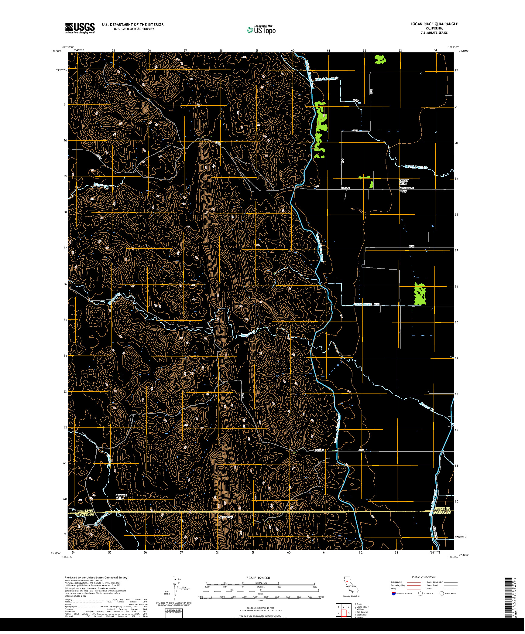 USGS US TOPO 7.5-MINUTE MAP FOR LOGAN RIDGE, CA 2018