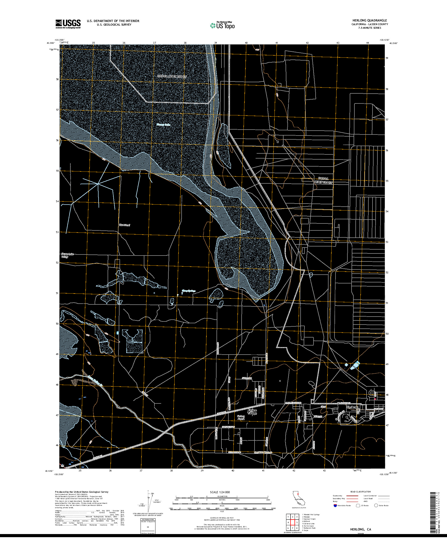 USGS US TOPO 7.5-MINUTE MAP FOR HERLONG, CA 2018