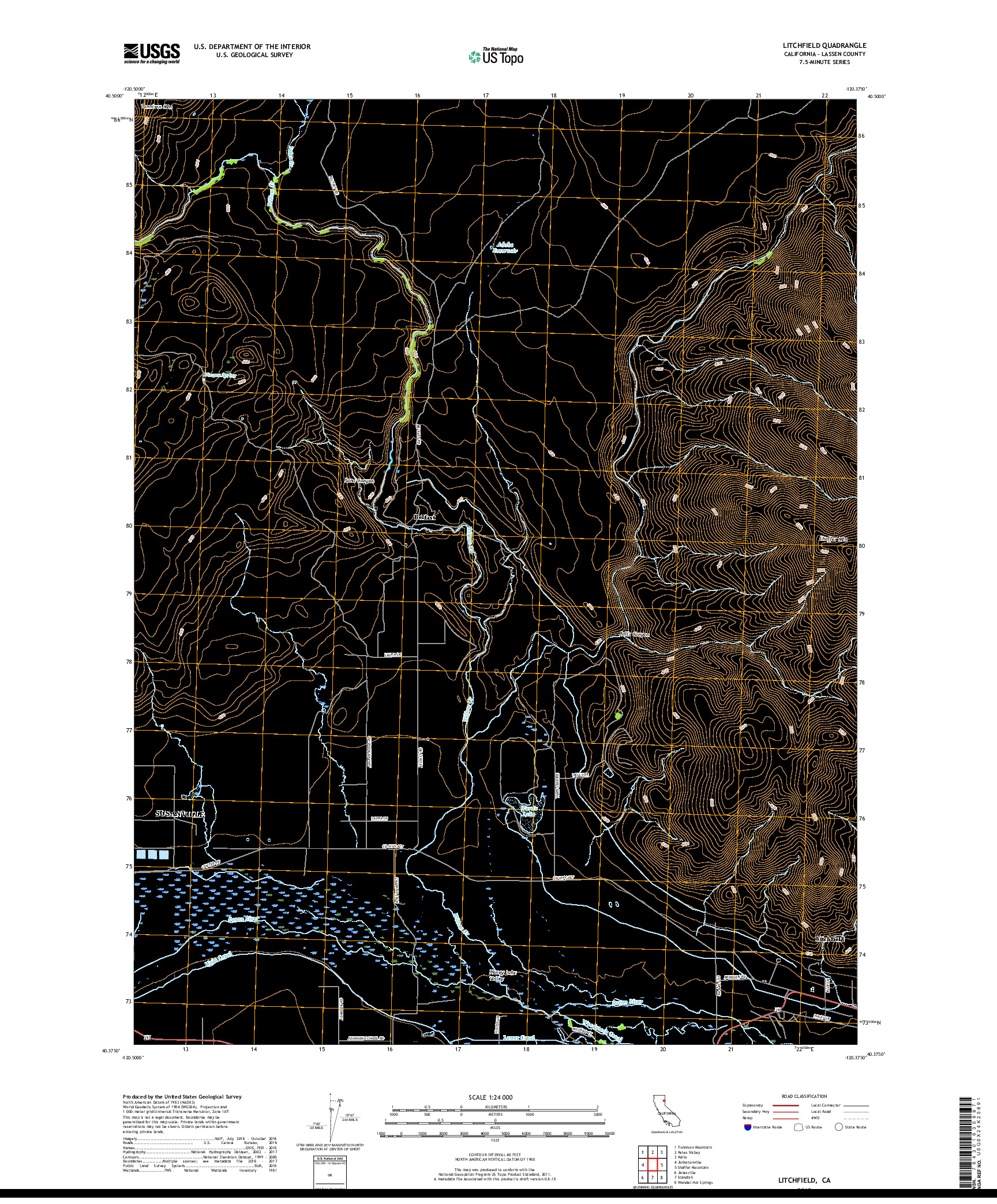 USGS US TOPO 7.5-MINUTE MAP FOR LITCHFIELD, CA 2018