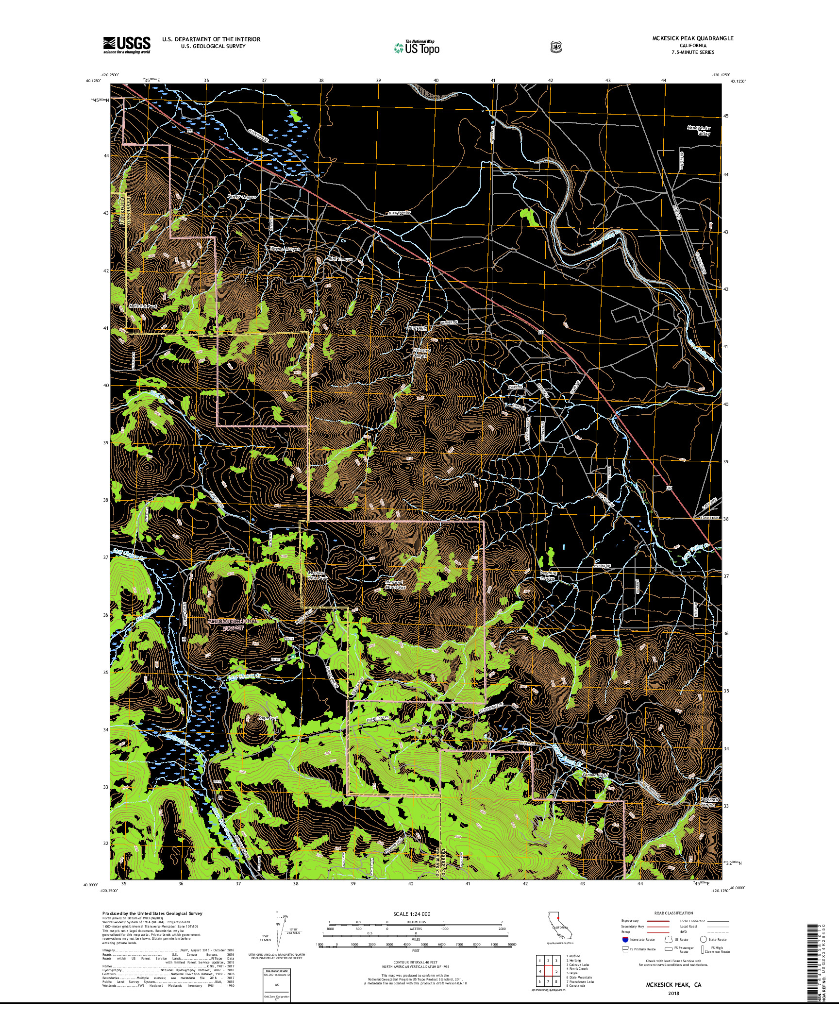 USGS US TOPO 7.5-MINUTE MAP FOR MCKESICK PEAK, CA 2018