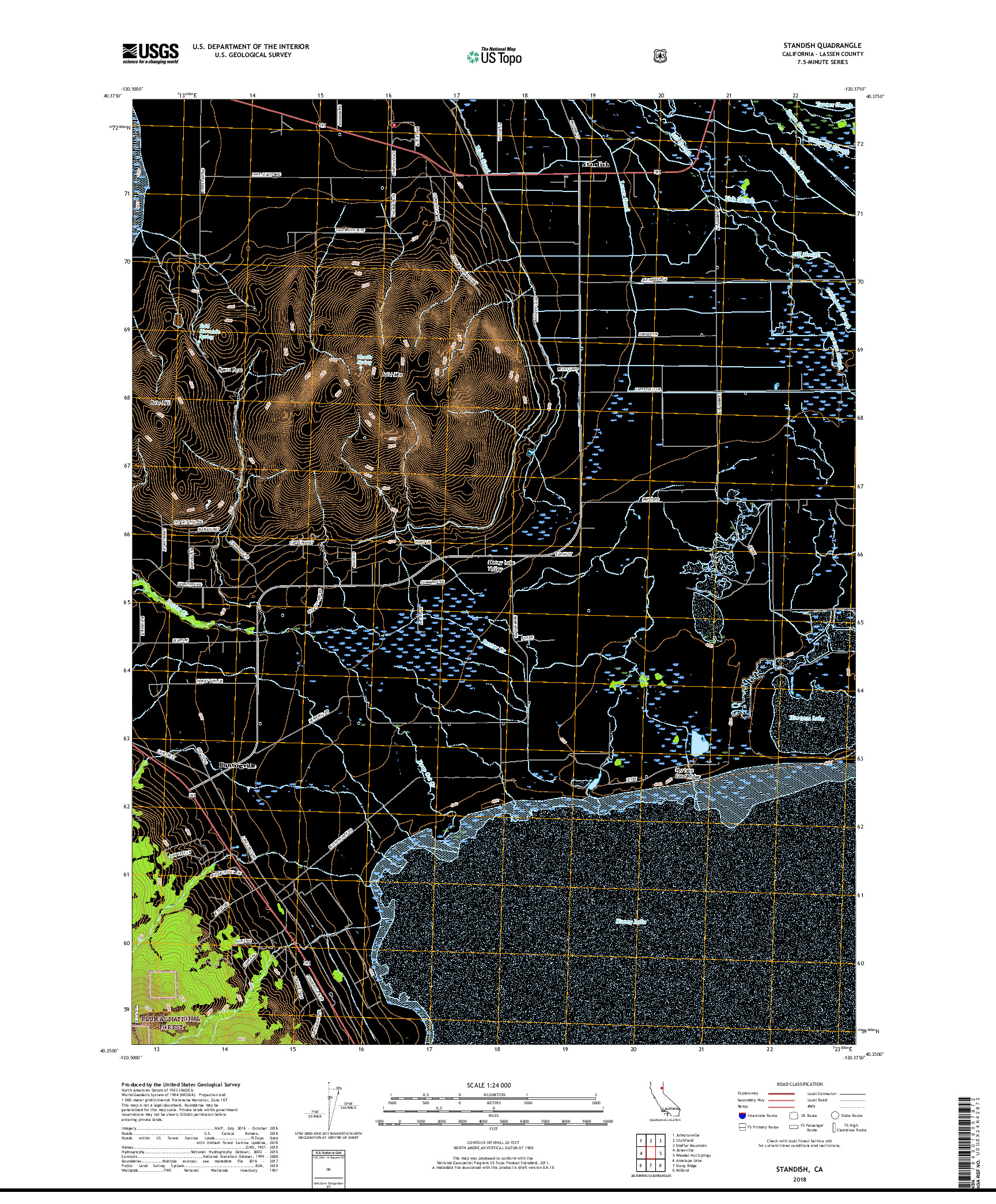 USGS US TOPO 7.5-MINUTE MAP FOR STANDISH, CA 2018