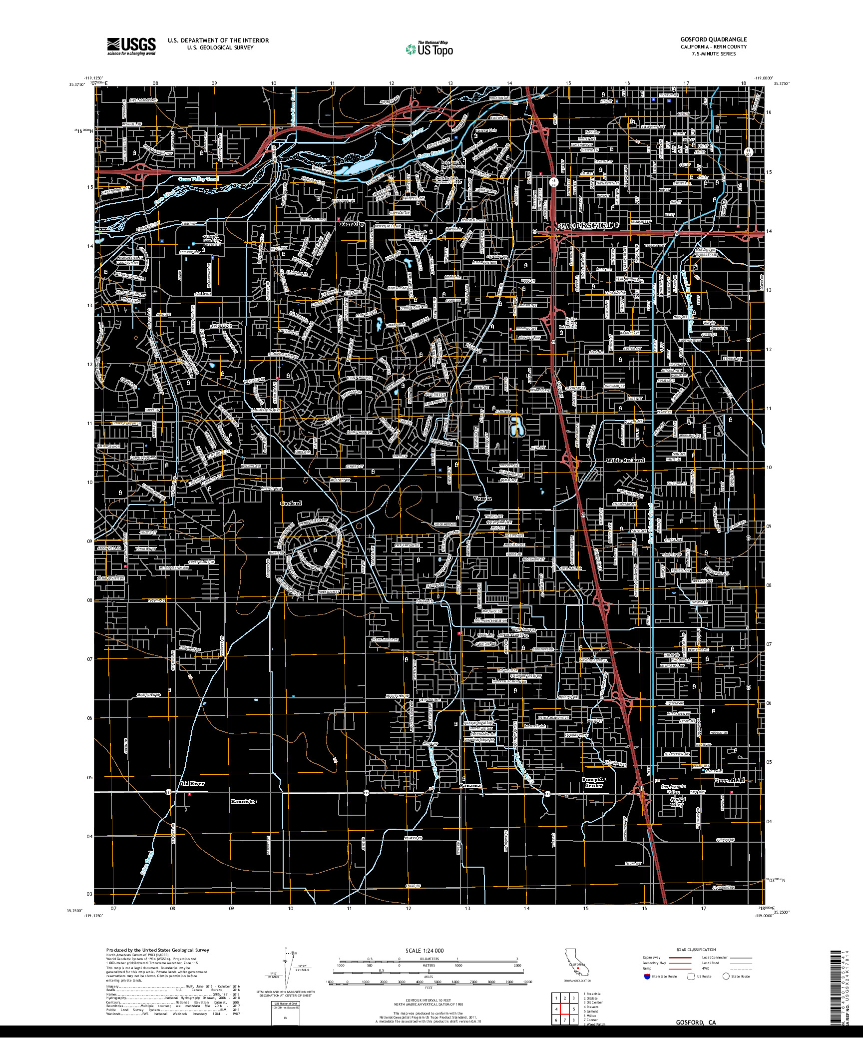 USGS US TOPO 7.5-MINUTE MAP FOR GOSFORD, CA 2018