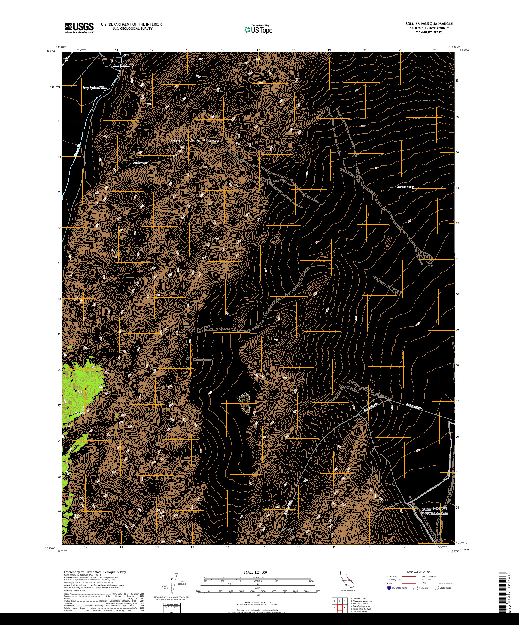 USGS US TOPO 7.5-MINUTE MAP FOR SOLDIER PASS, CA 2018