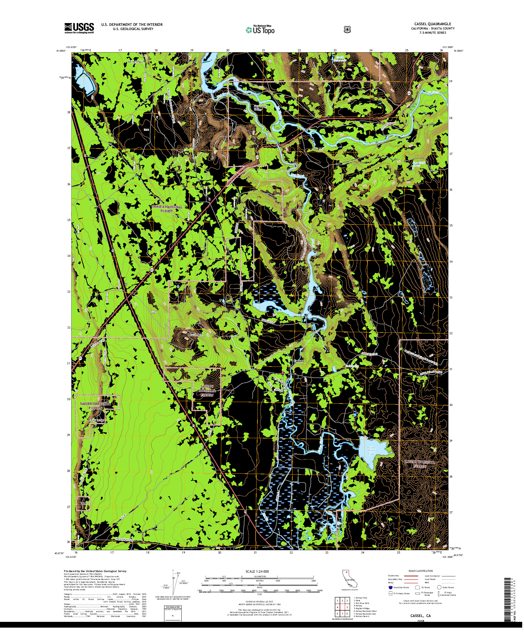 USGS US TOPO 7.5-MINUTE MAP FOR CASSEL, CA 2018