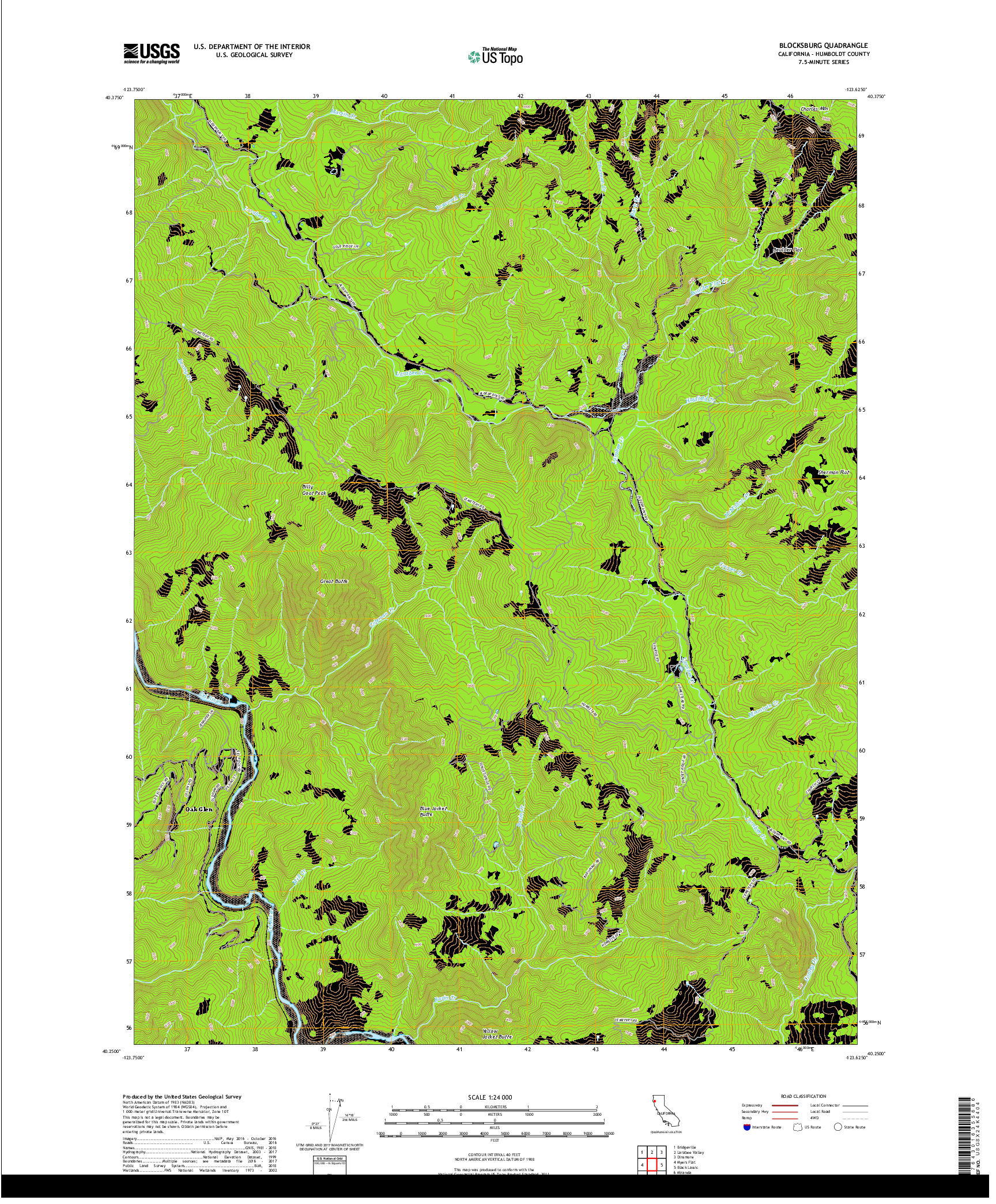 USGS US TOPO 7.5-MINUTE MAP FOR BLOCKSBURG, CA 2018