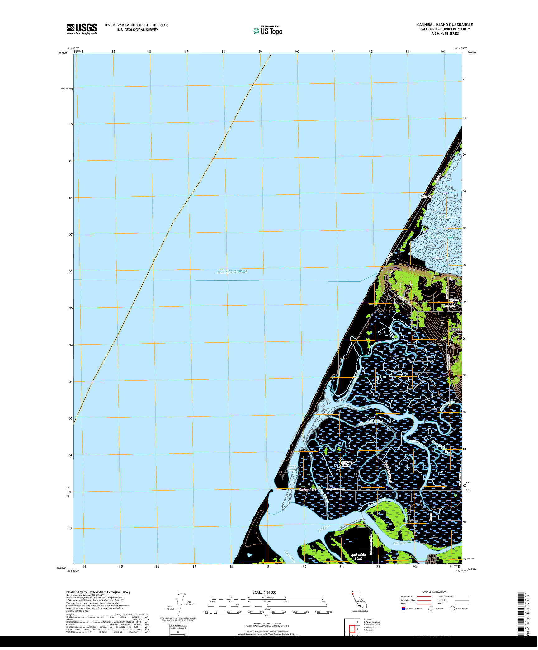 USGS US TOPO 7.5-MINUTE MAP FOR CANNIBAL ISLAND, CA 2018