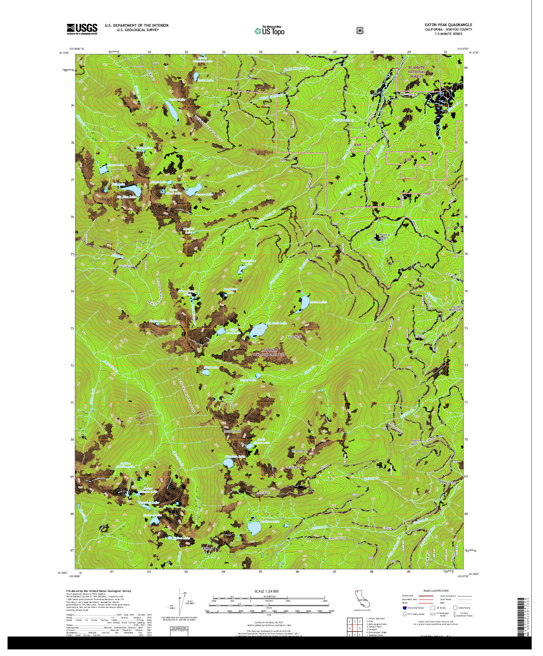 USGS US TOPO 7.5-MINUTE MAP FOR EATON PEAK, CA 2018