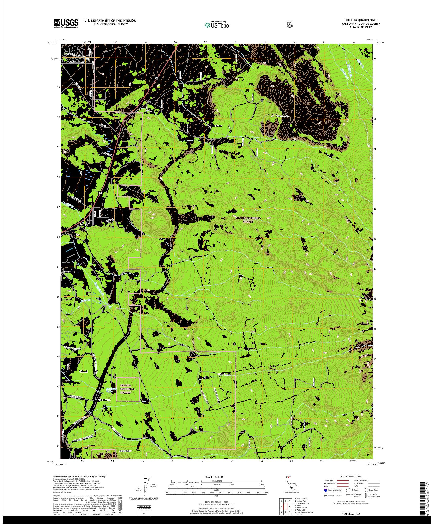 USGS US TOPO 7.5-MINUTE MAP FOR HOTLUM, CA 2018