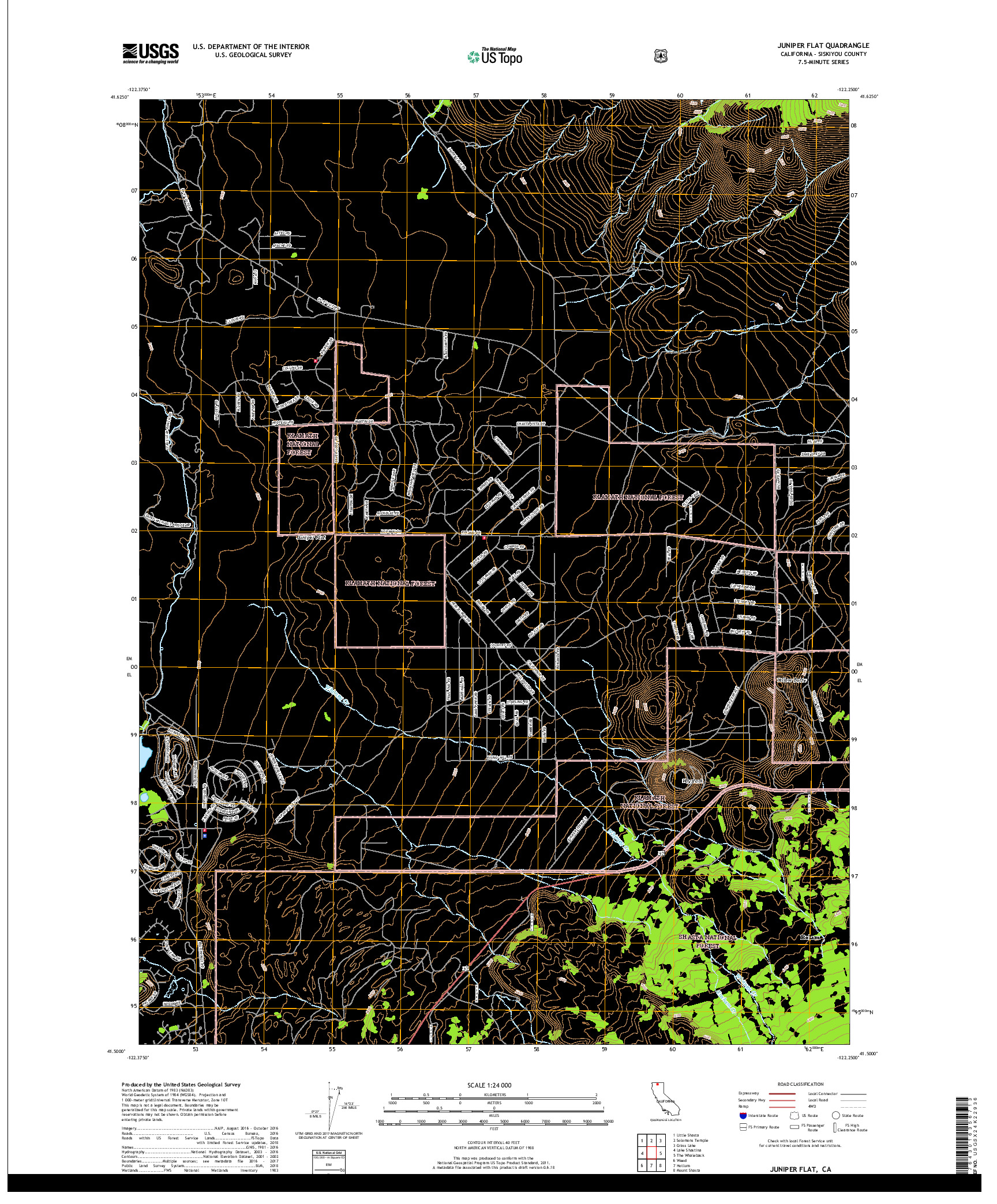 USGS US TOPO 7.5-MINUTE MAP FOR JUNIPER FLAT, CA 2018