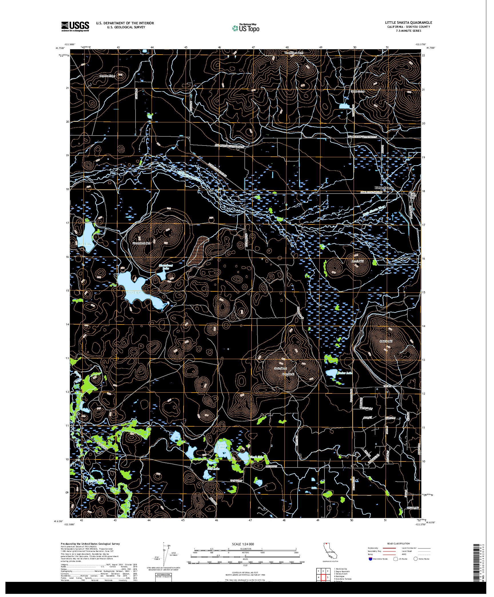 USGS US TOPO 7.5-MINUTE MAP FOR LITTLE SHASTA, CA 2018