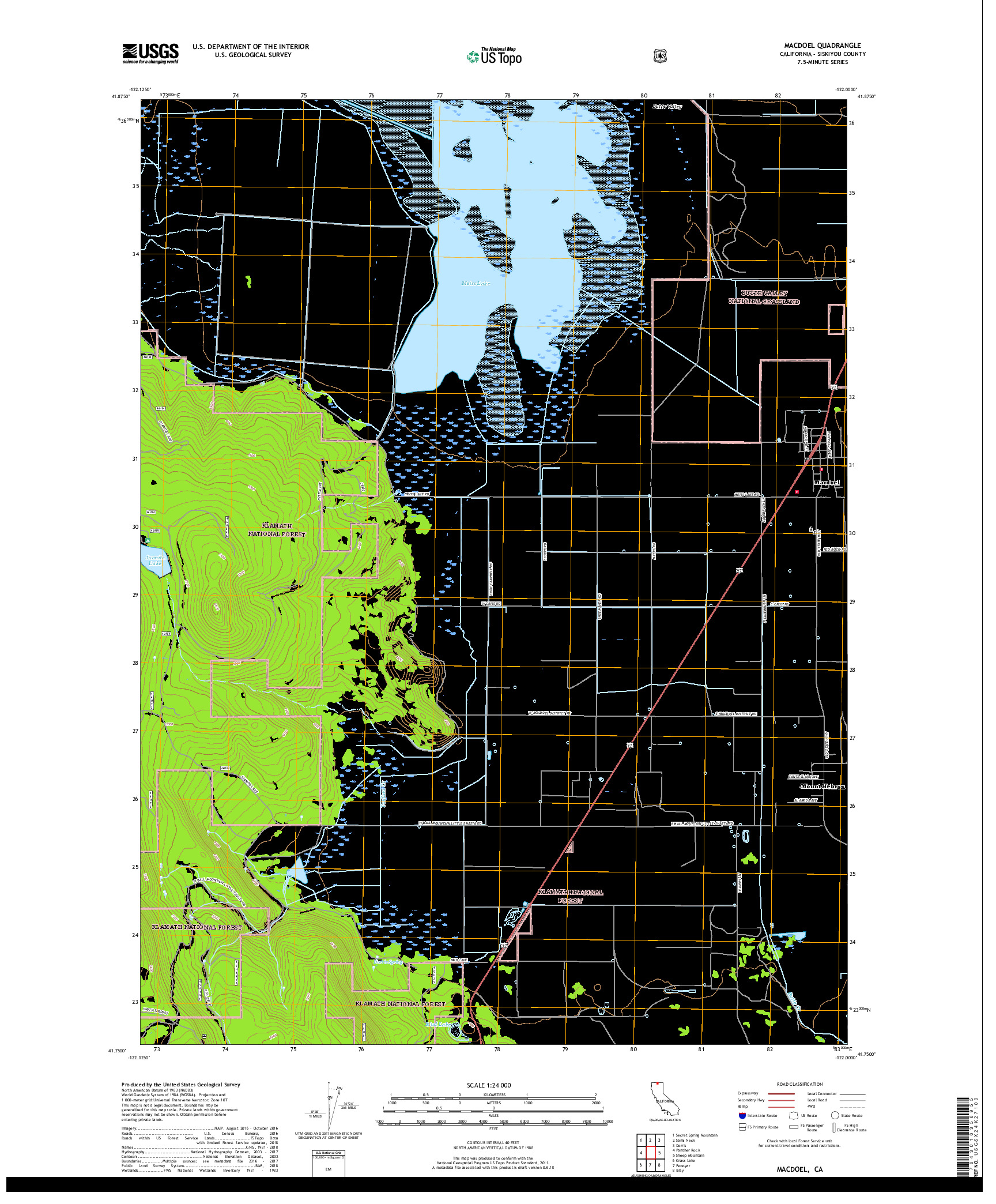 USGS US TOPO 7.5-MINUTE MAP FOR MACDOEL, CA 2018