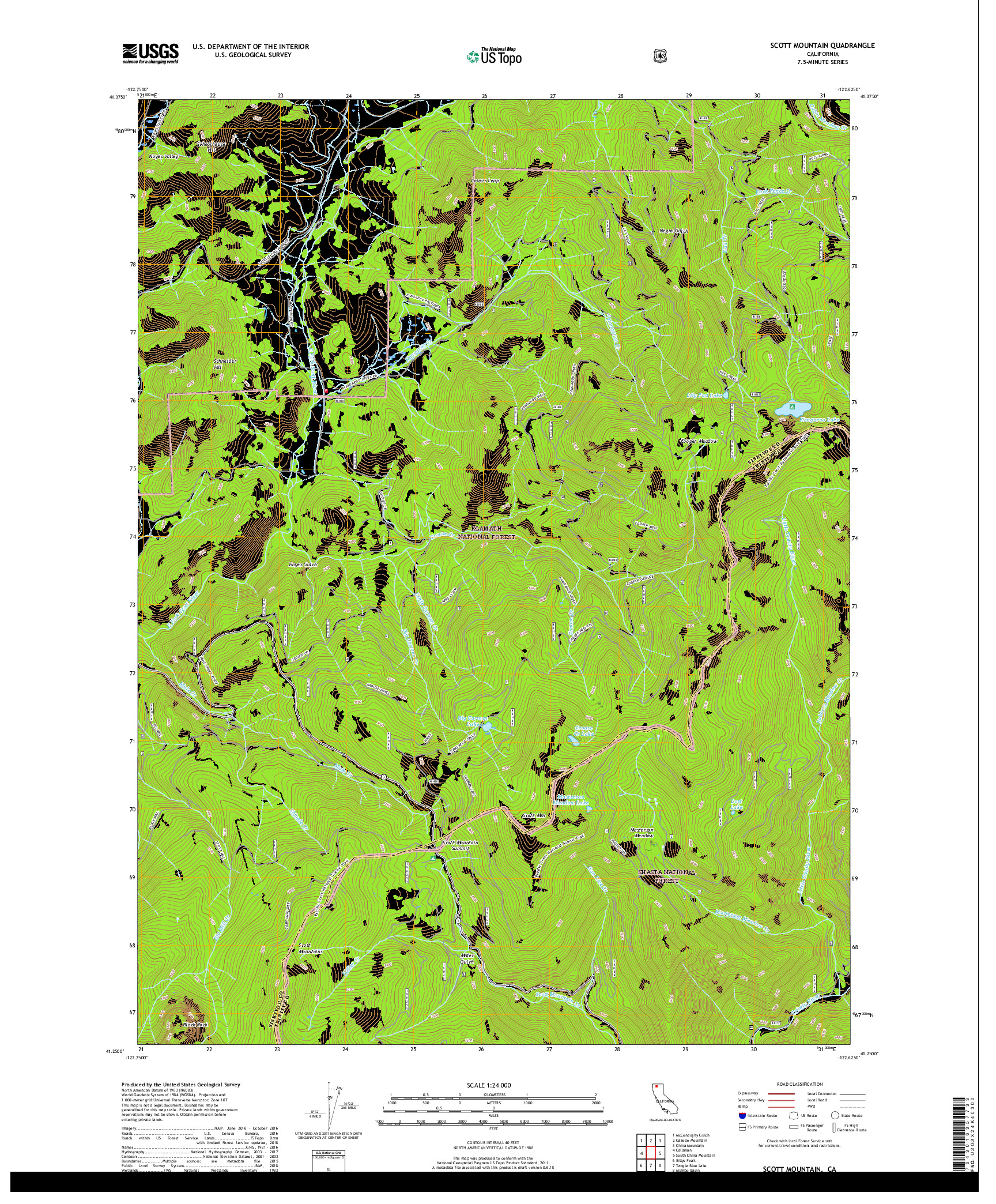 USGS US TOPO 7.5-MINUTE MAP FOR SCOTT MOUNTAIN, CA 2018