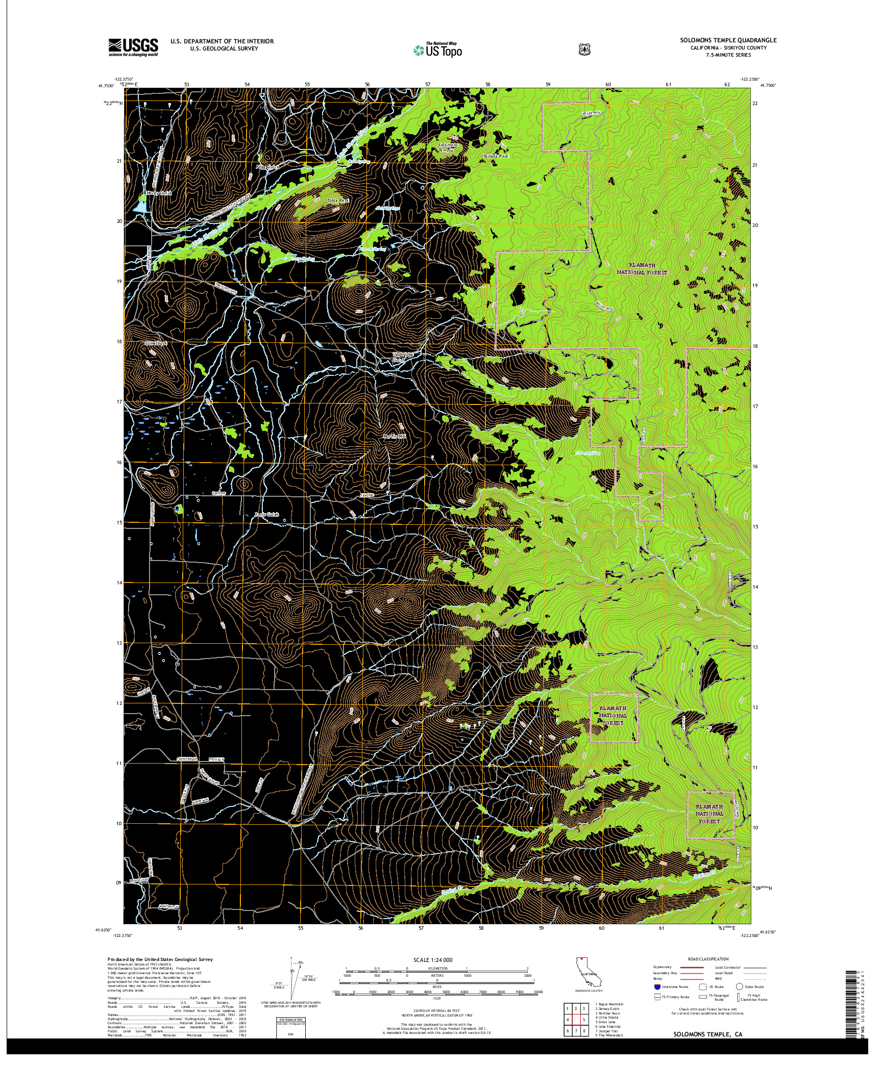 USGS US TOPO 7.5-MINUTE MAP FOR SOLOMONS TEMPLE, CA 2018