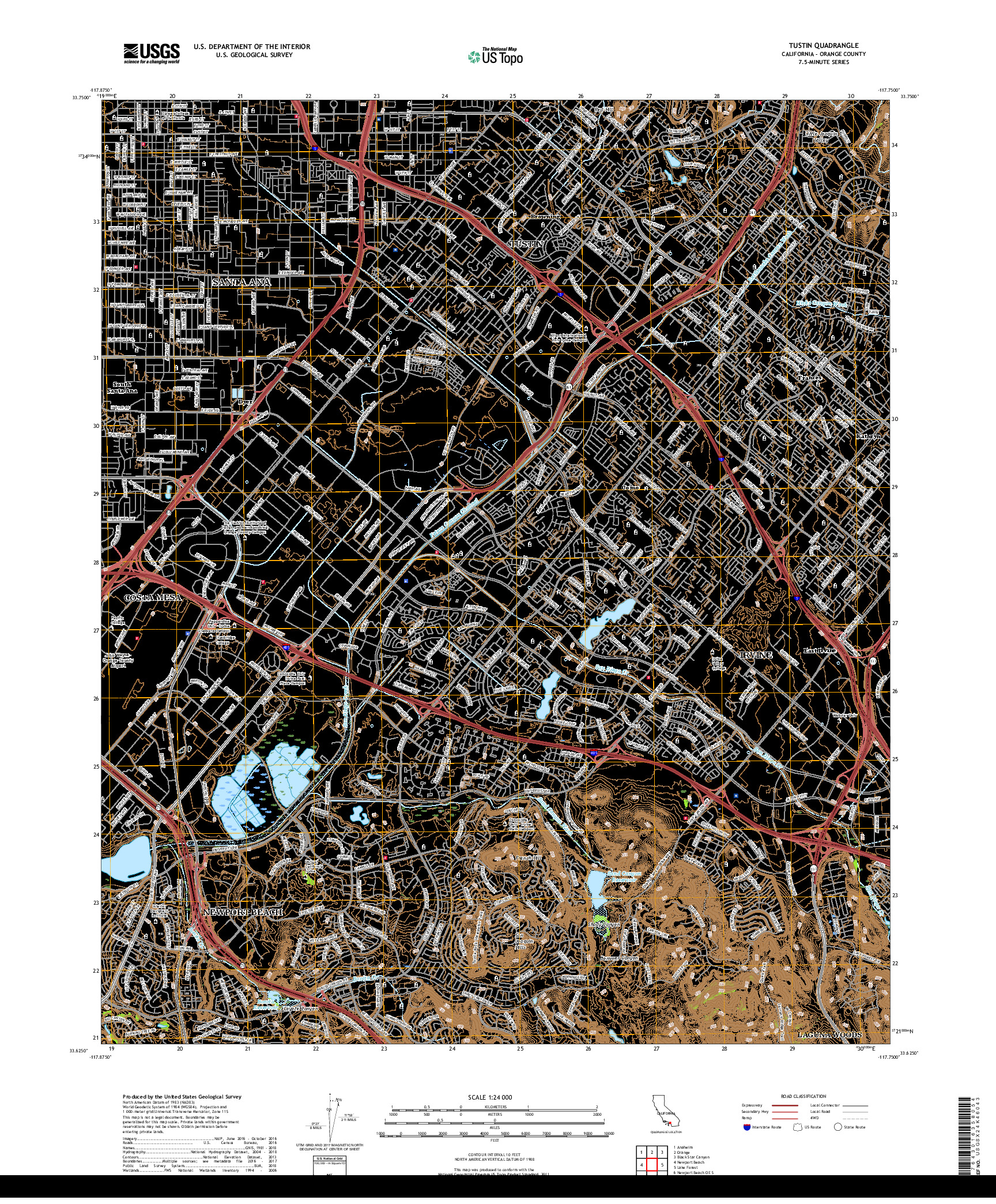 USGS US TOPO 7.5-MINUTE MAP FOR TUSTIN, CA 2018