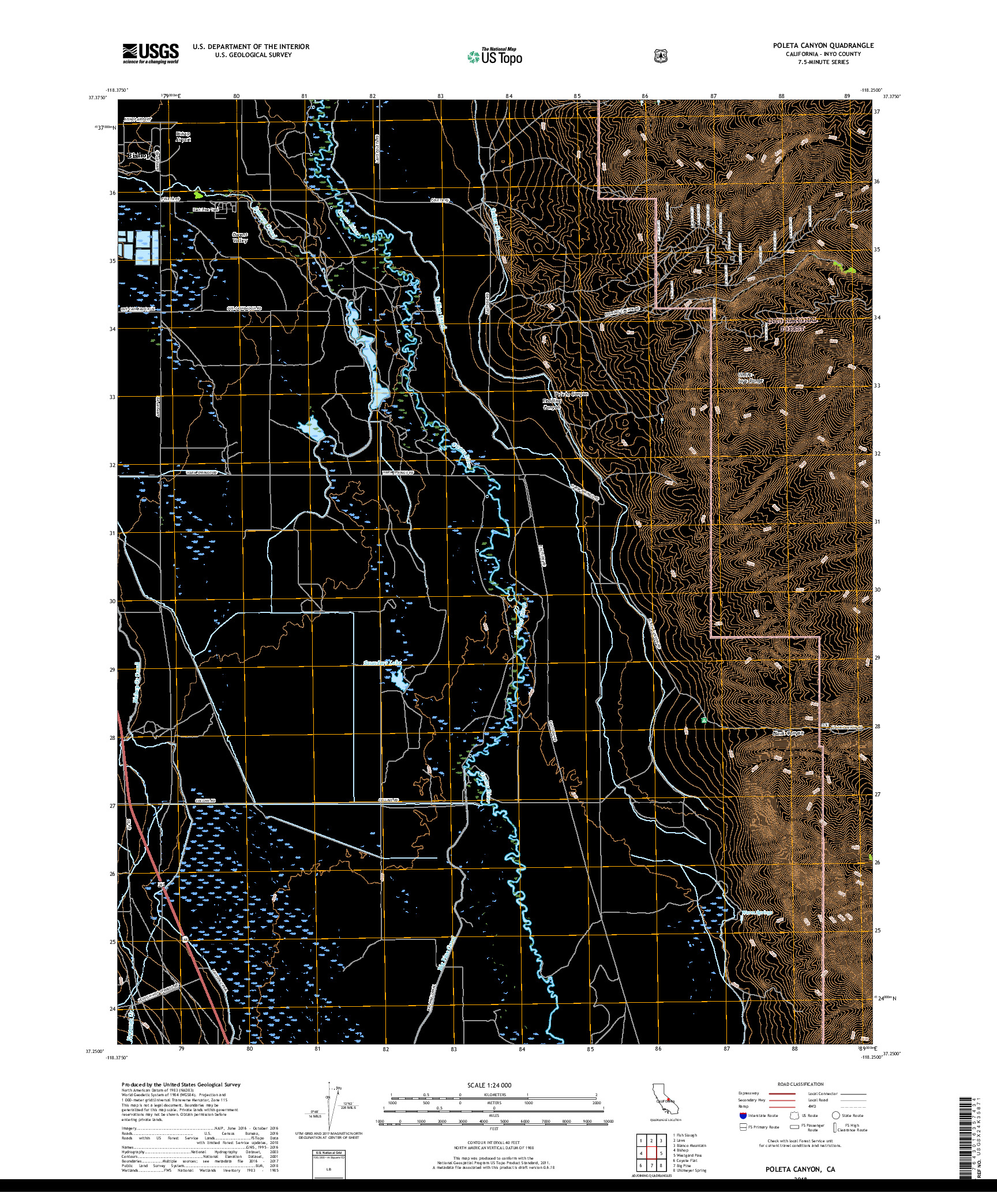 USGS US TOPO 7.5-MINUTE MAP FOR POLETA CANYON, CA 2018