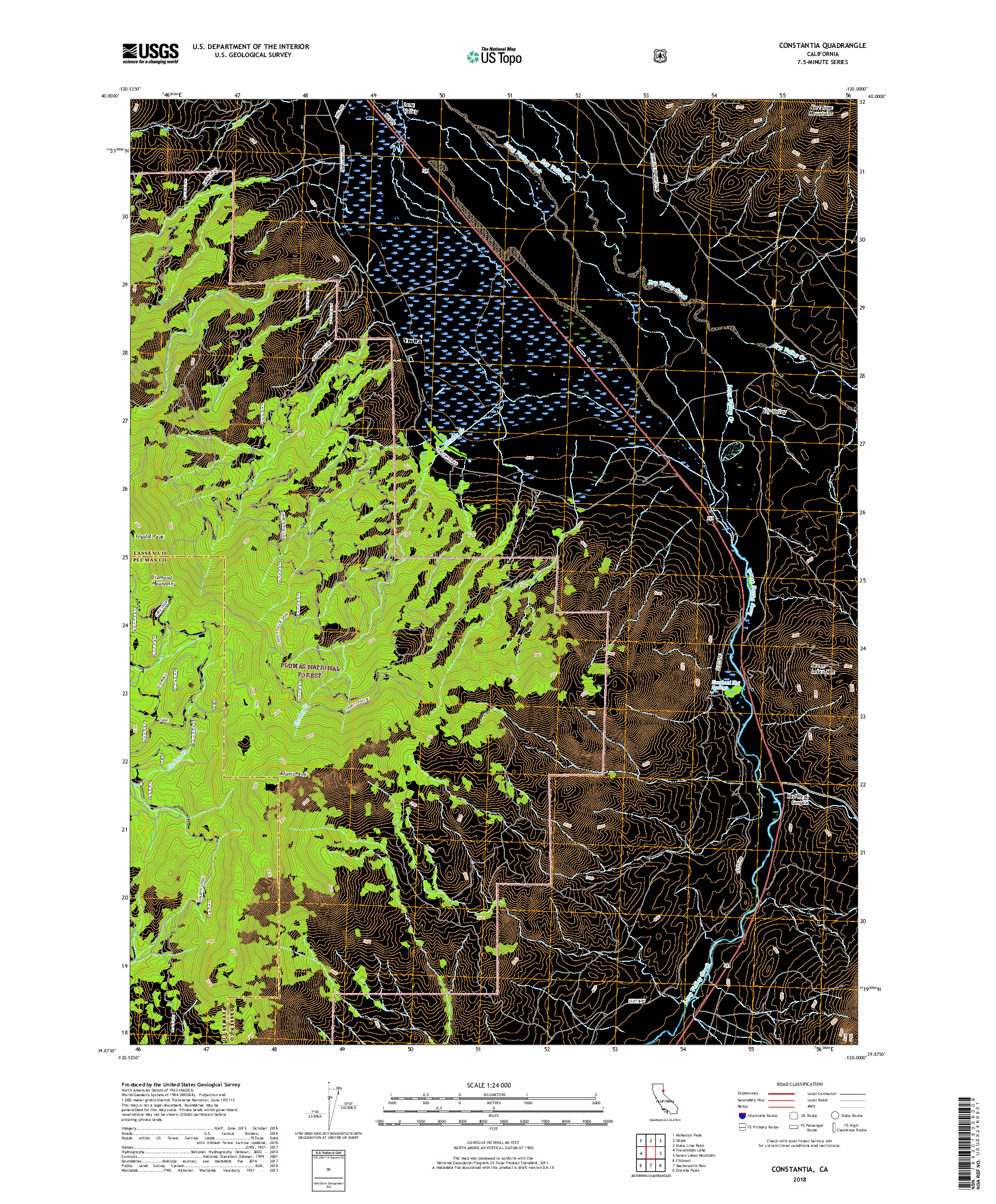 USGS US TOPO 7.5-MINUTE MAP FOR CONSTANTIA, CA 2018