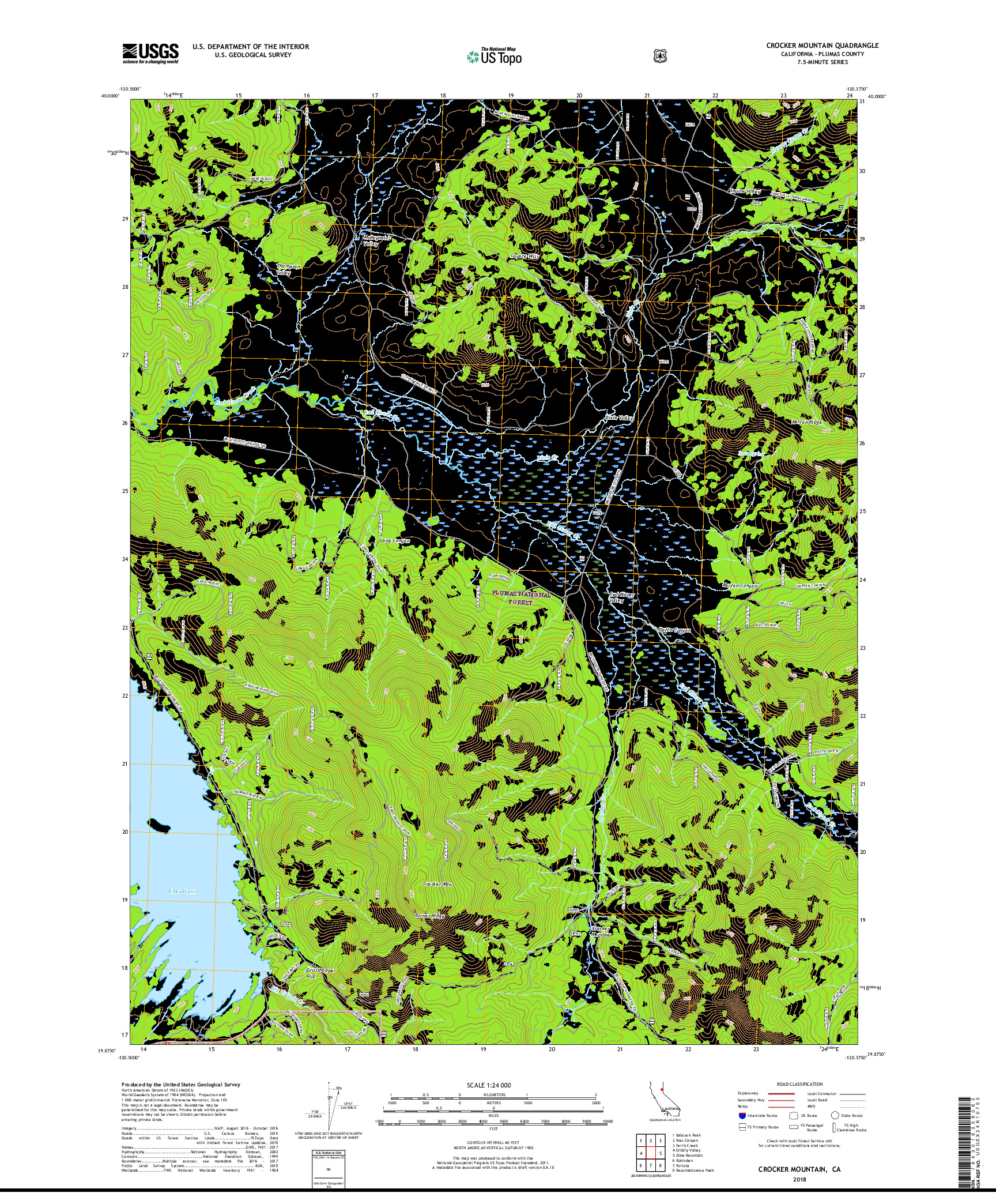 USGS US TOPO 7.5-MINUTE MAP FOR CROCKER MOUNTAIN, CA 2018