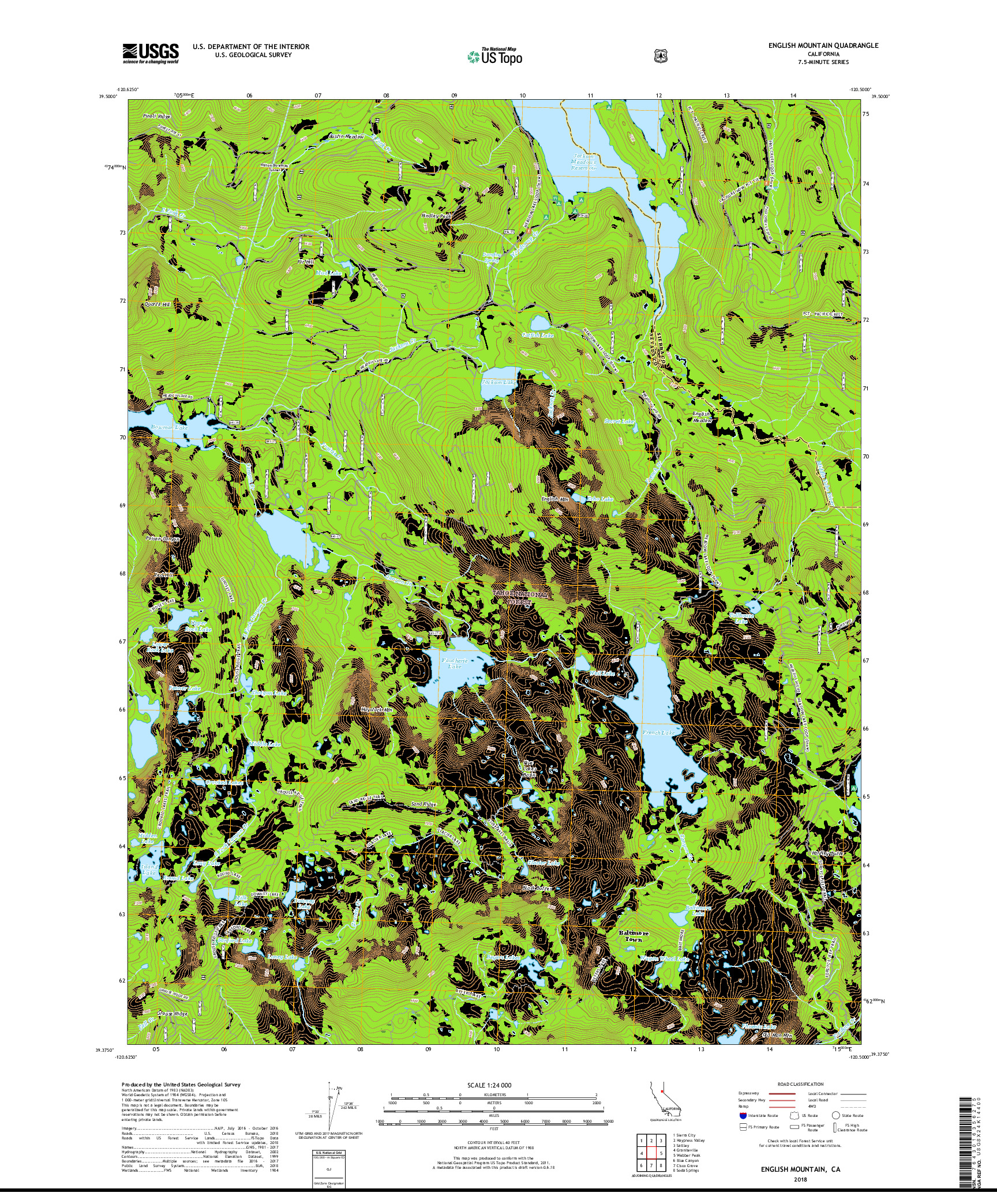 USGS US TOPO 7.5-MINUTE MAP FOR ENGLISH MOUNTAIN, CA 2018