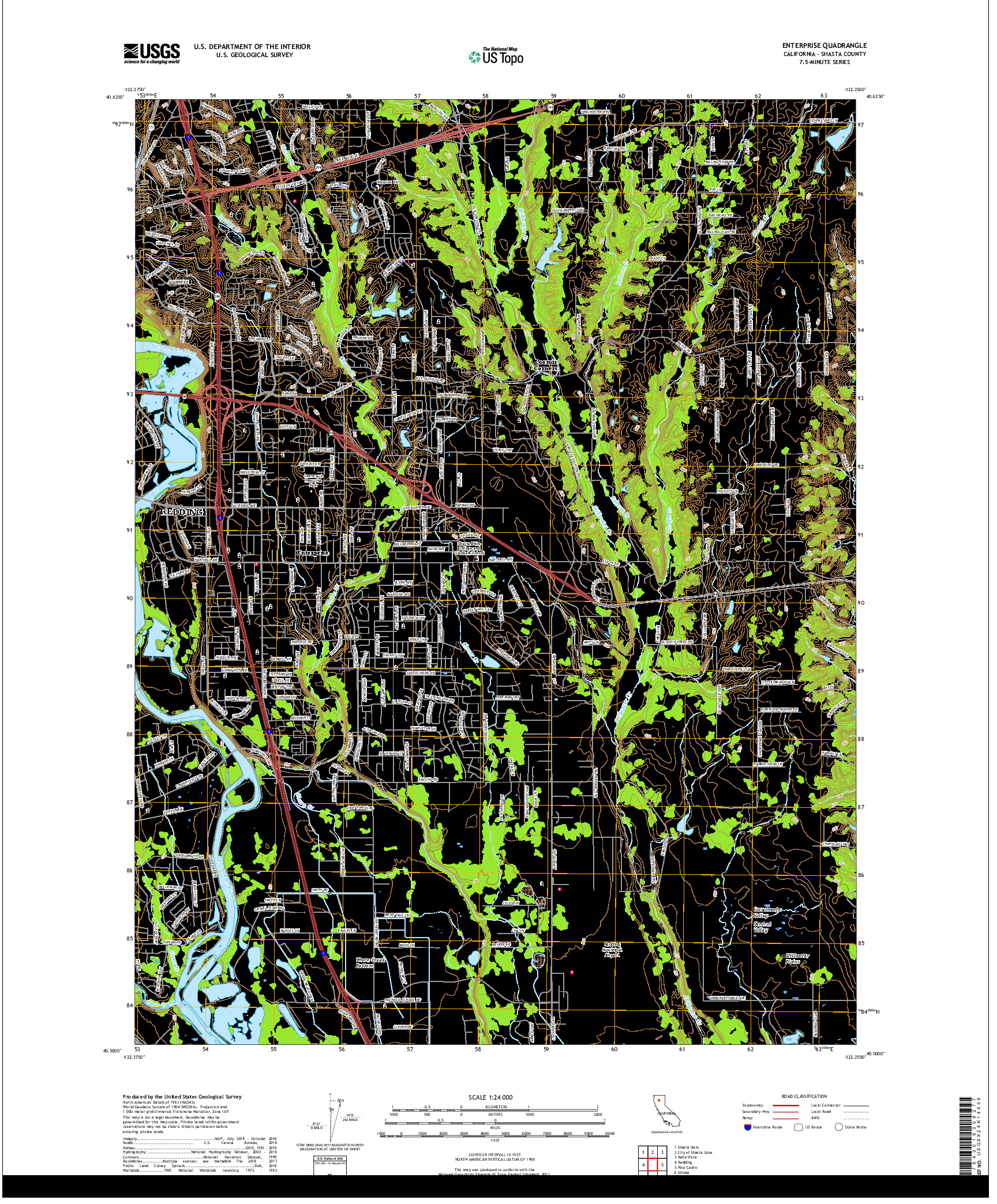 USGS US TOPO 7.5-MINUTE MAP FOR ENTERPRISE, CA 2018