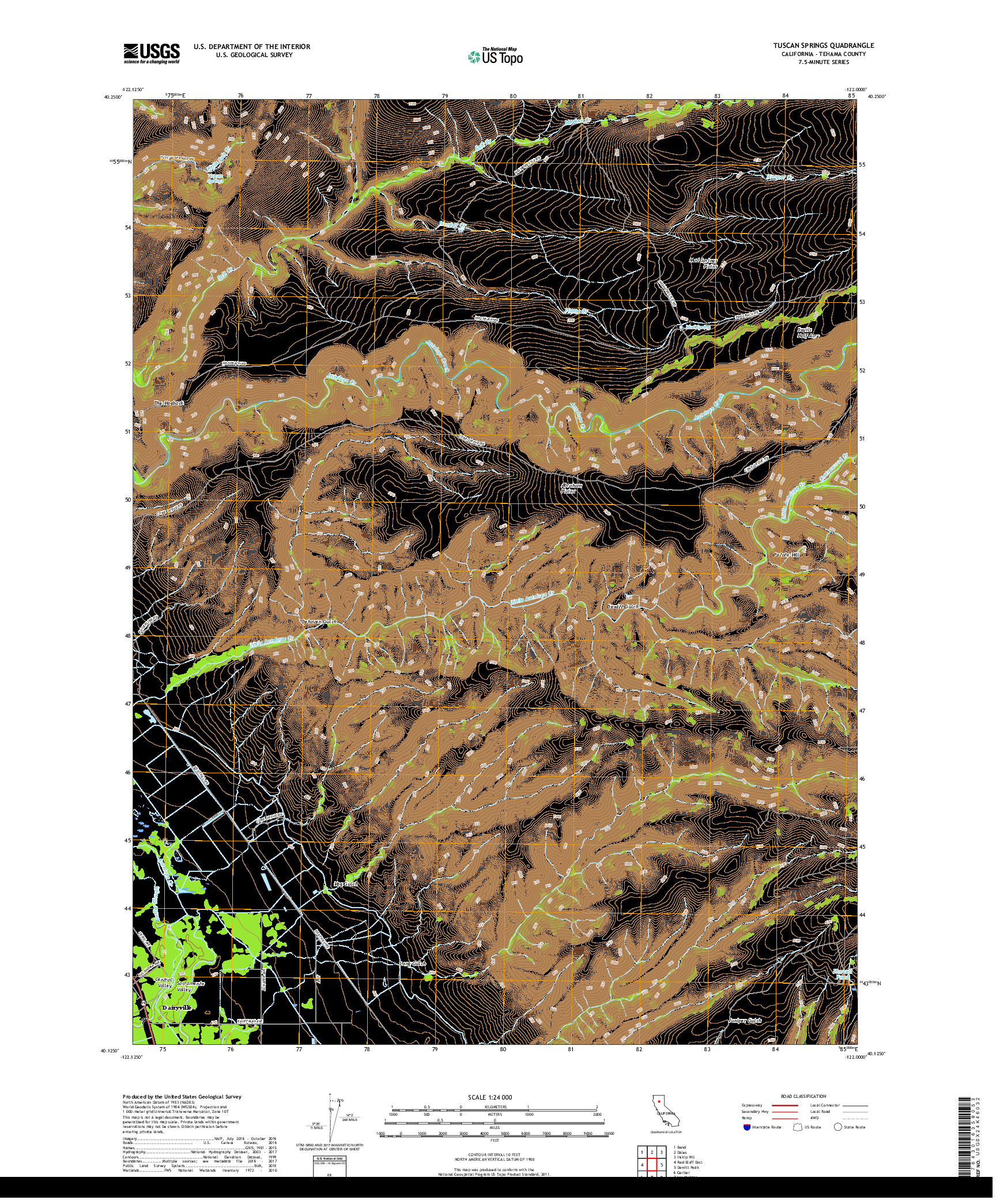 USGS US TOPO 7.5-MINUTE MAP FOR TUSCAN SPRINGS, CA 2018