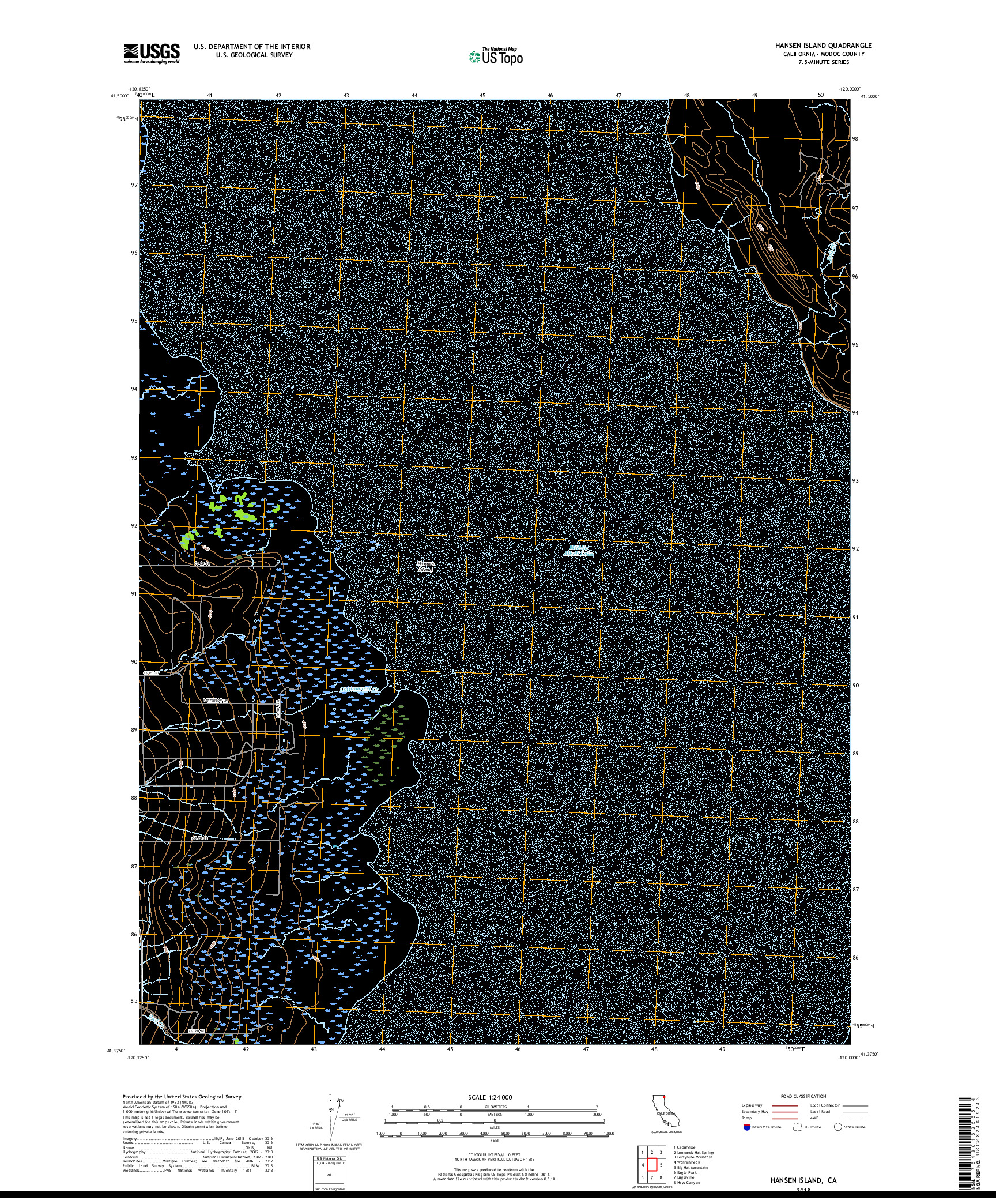 USGS US TOPO 7.5-MINUTE MAP FOR HANSEN ISLAND, CA 2018